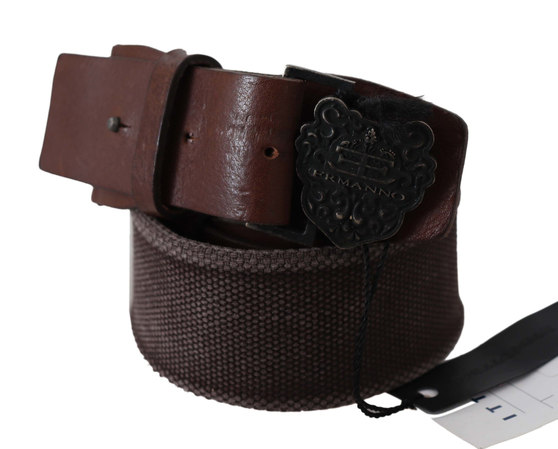 Ermanno Scervino Dark Brown Leather Wide Buckle Waist Belt | Regal Royce