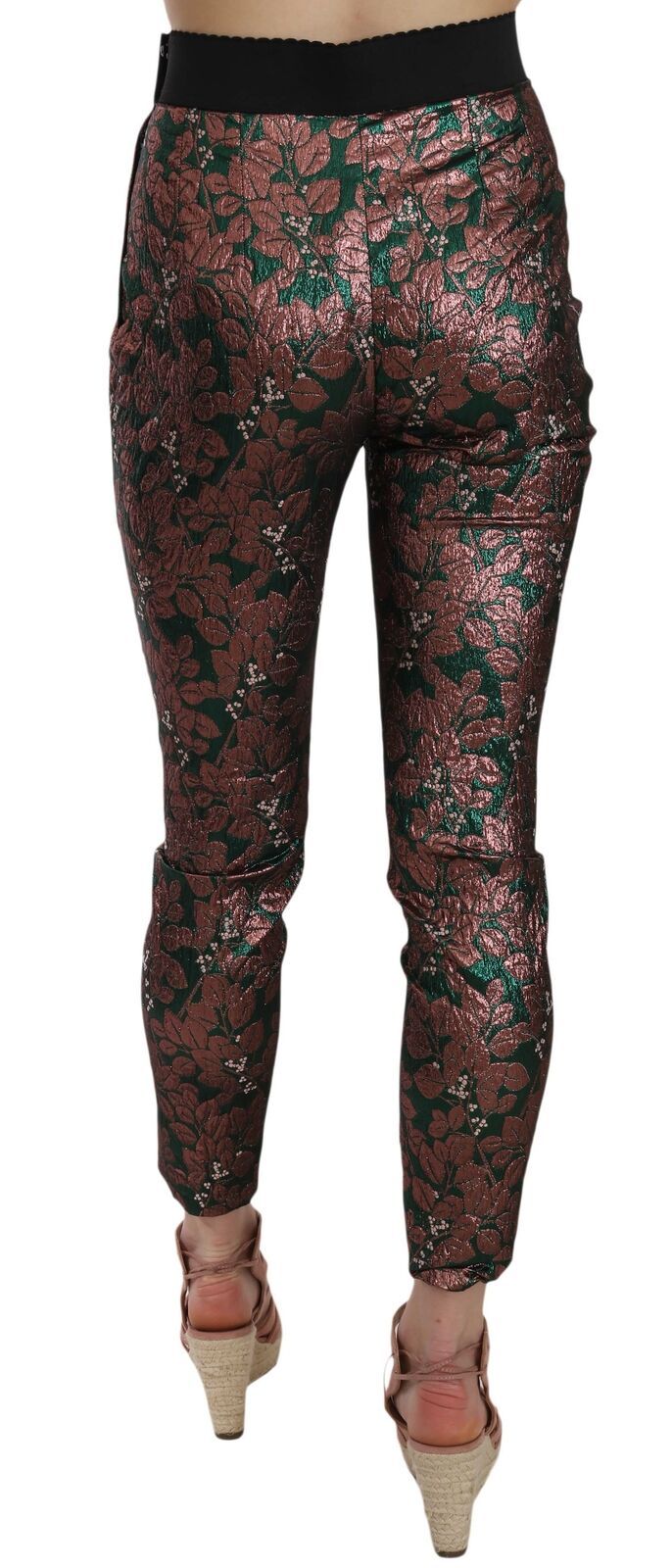 Dolce & Gabbana Multicolor Iridescent Brocade Jacquard Trousers Crop Pants | Regal Royce