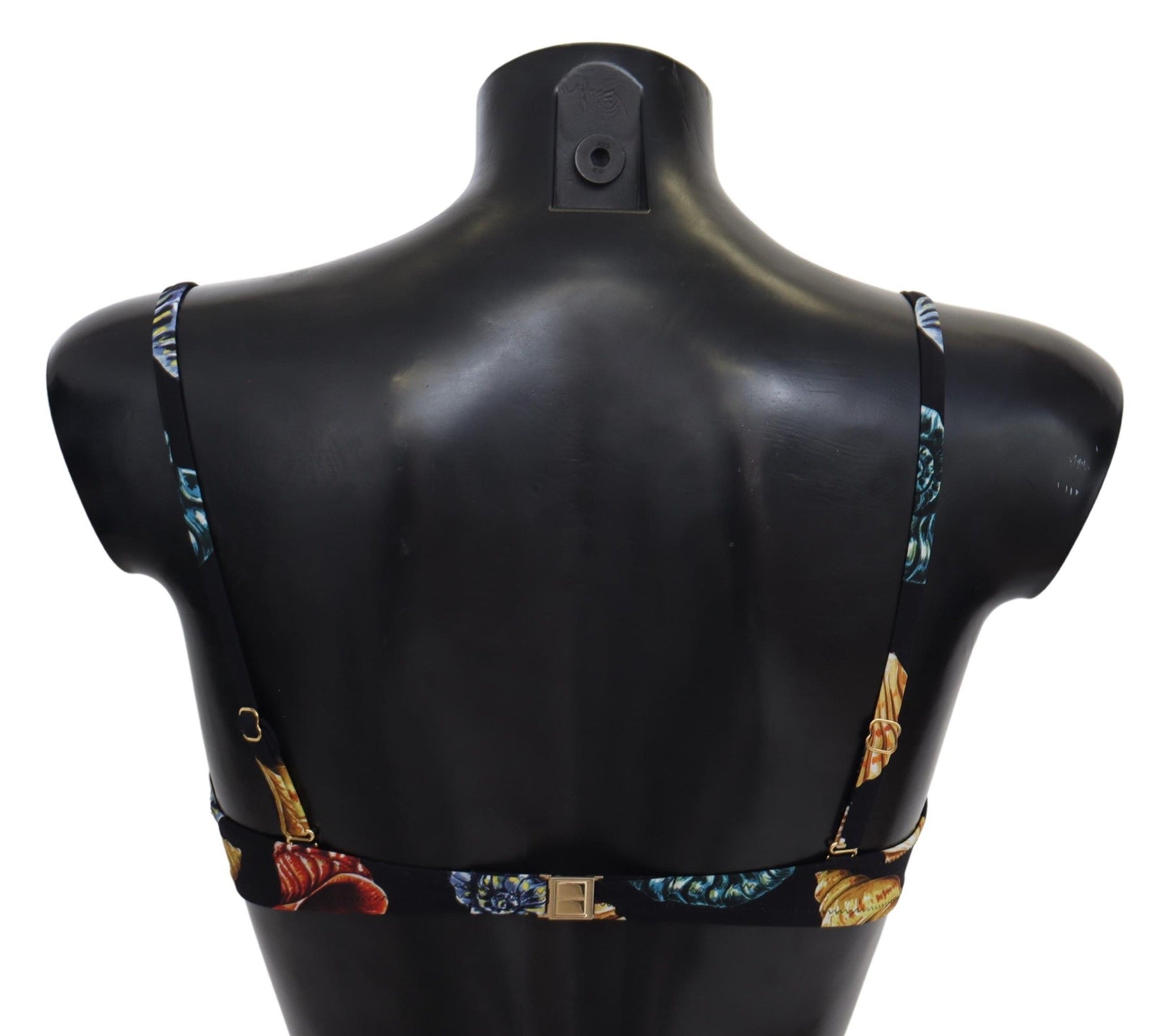 Dolce & Gabbana Black Seashells Print Women Swimwear Bikini Tops | Regal Royce