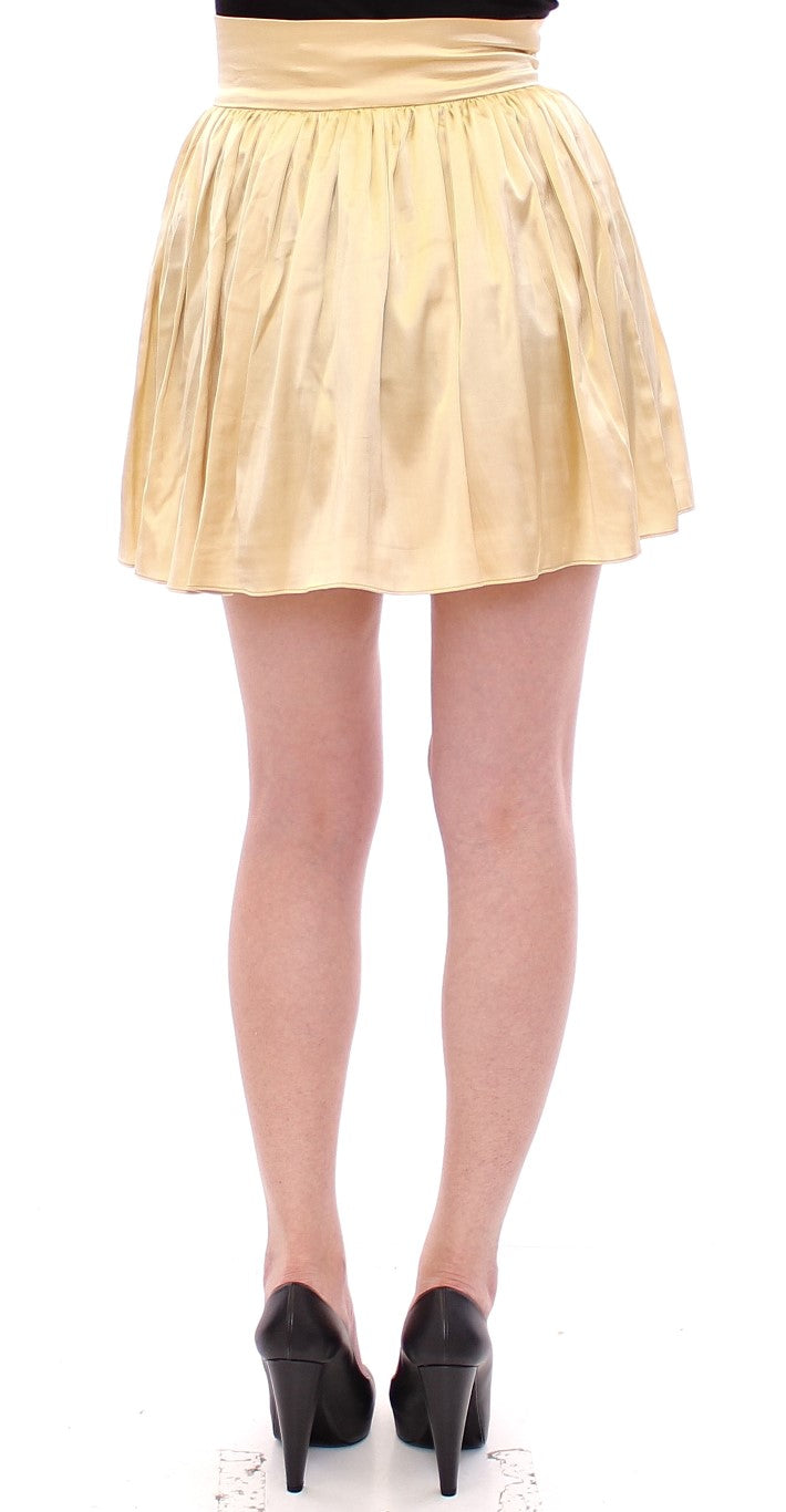 Andrea Incontri Beige Floral Embroidery Mini Skirt | Regal Royce
