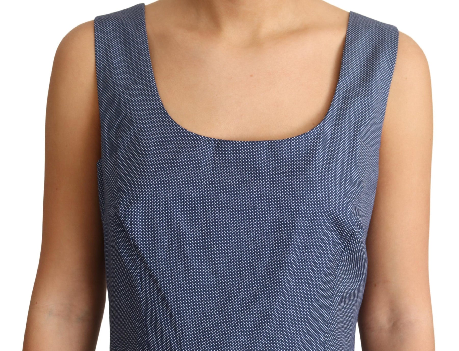 Dolce & Gabbana Blue Polka Cotton A-Line Stretch Dress | Regal Royce