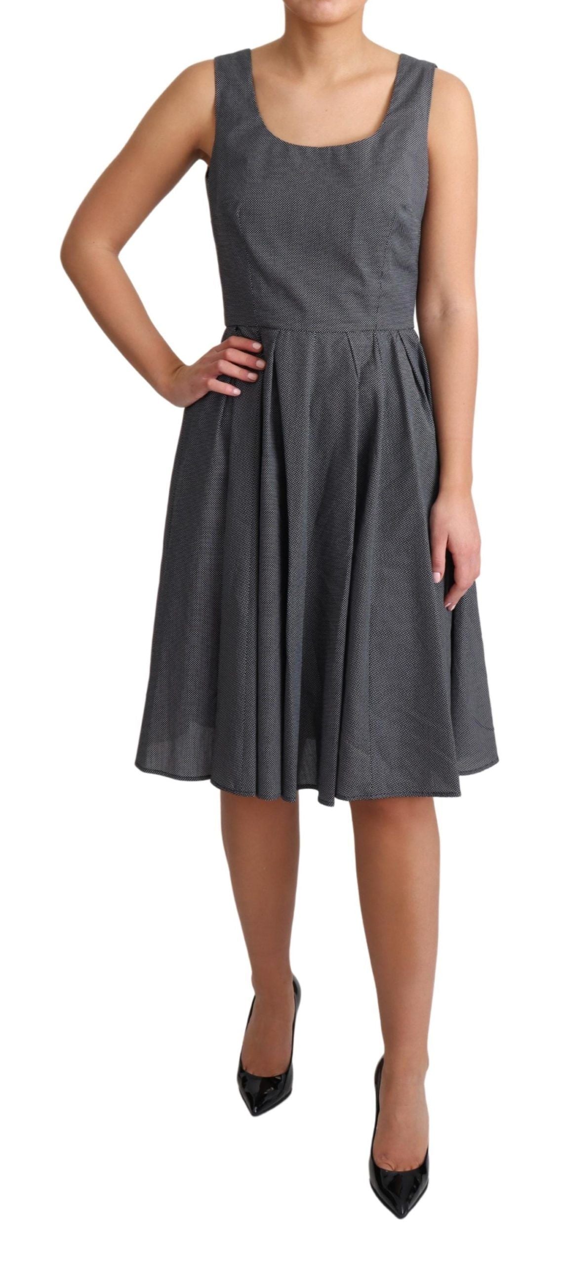 Dolce & Gabbana Black Polka Dotted Cotton A-Line Dress | Regal Royce