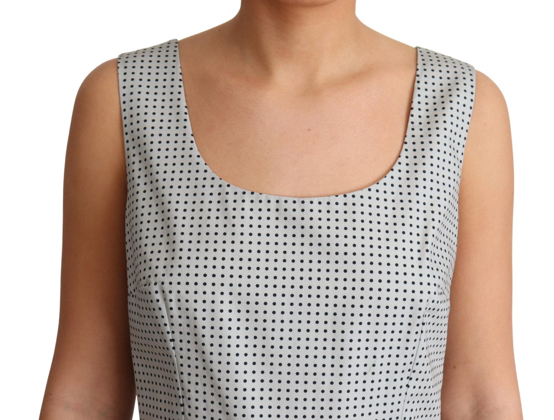 Dolce & Gabbana Gray Polka Dotted Cotton A-Line Dress | Regal Royce