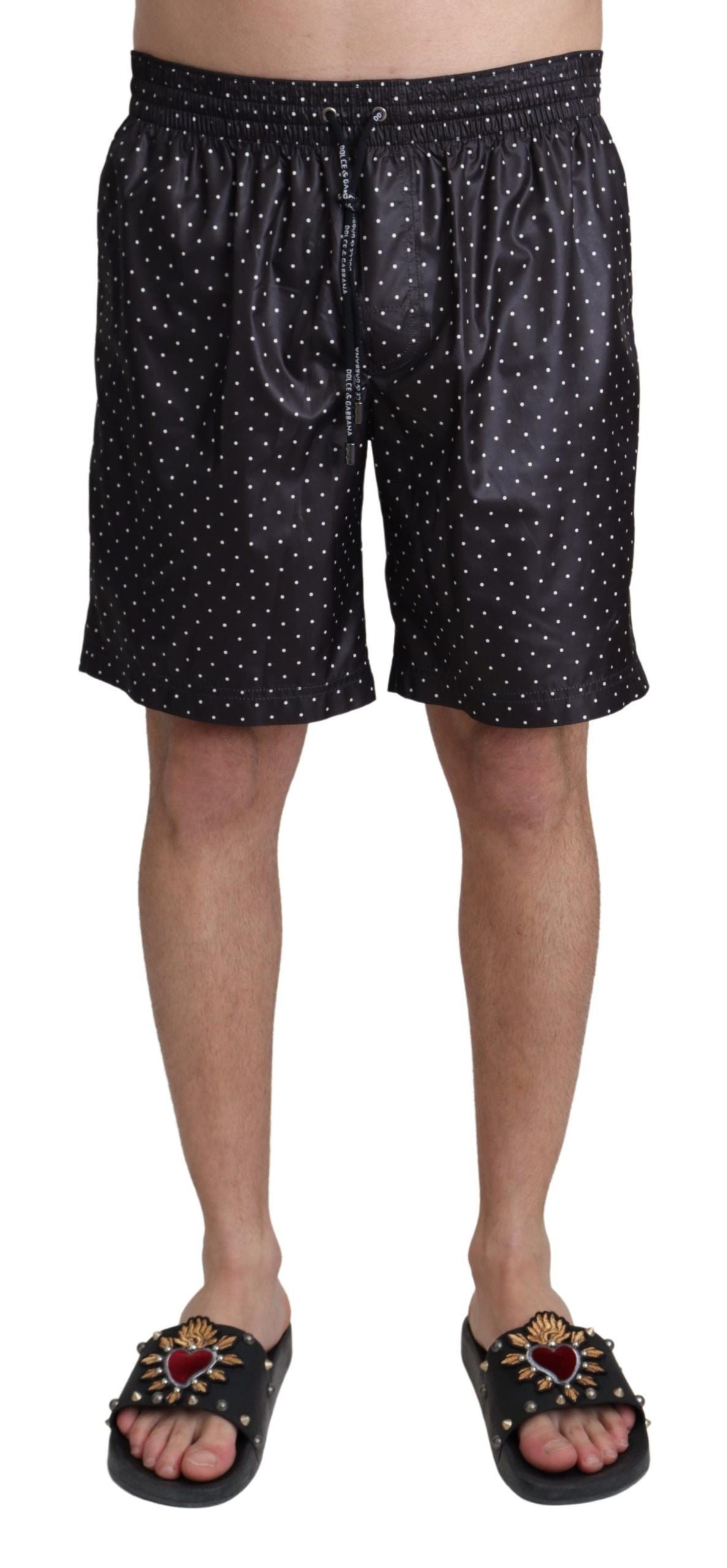 Dolce & Gabbana Black Polka Dot Print Beachwear Swimwear | Regal Royce