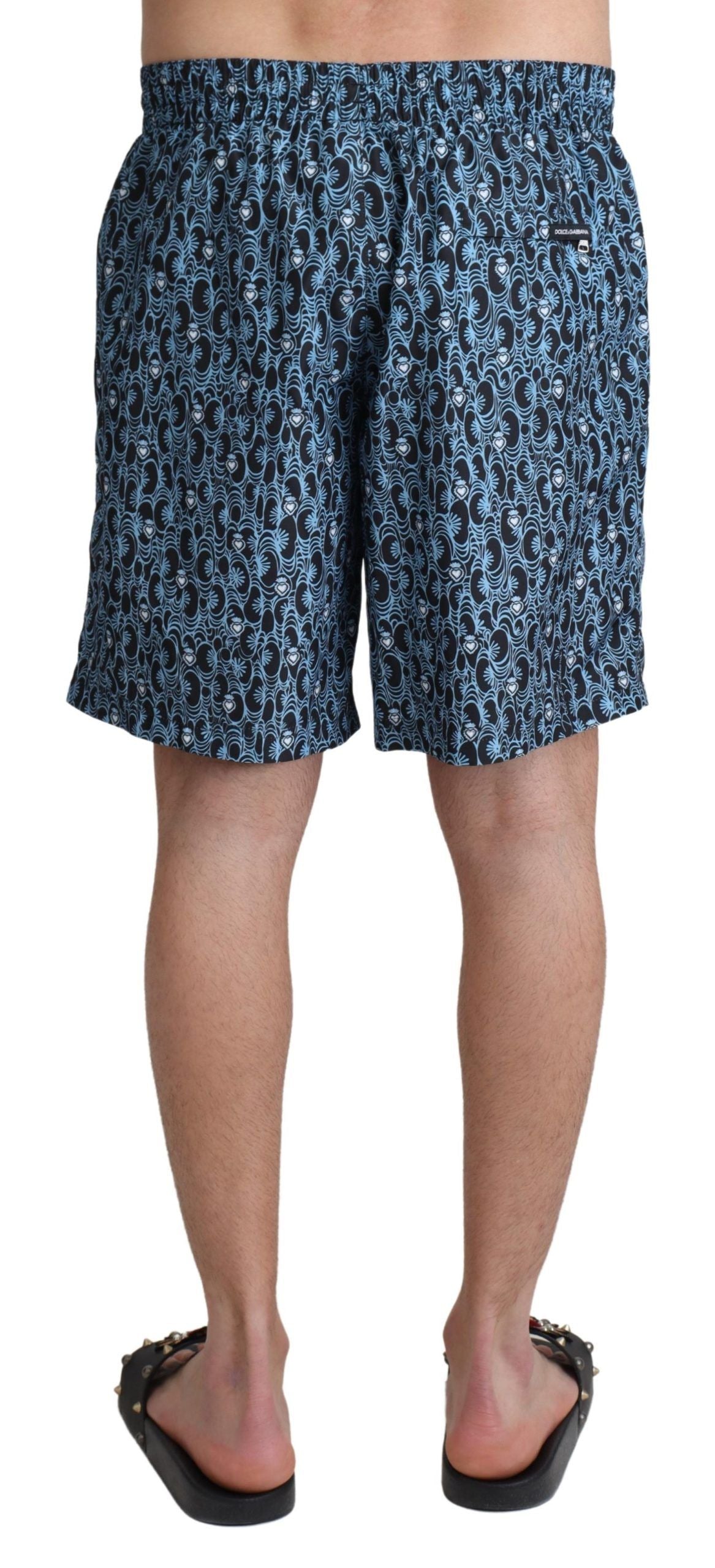 Dolce & Gabbana Blue Patterned Print Beachwear Shorts Swimwear | Regal Royce