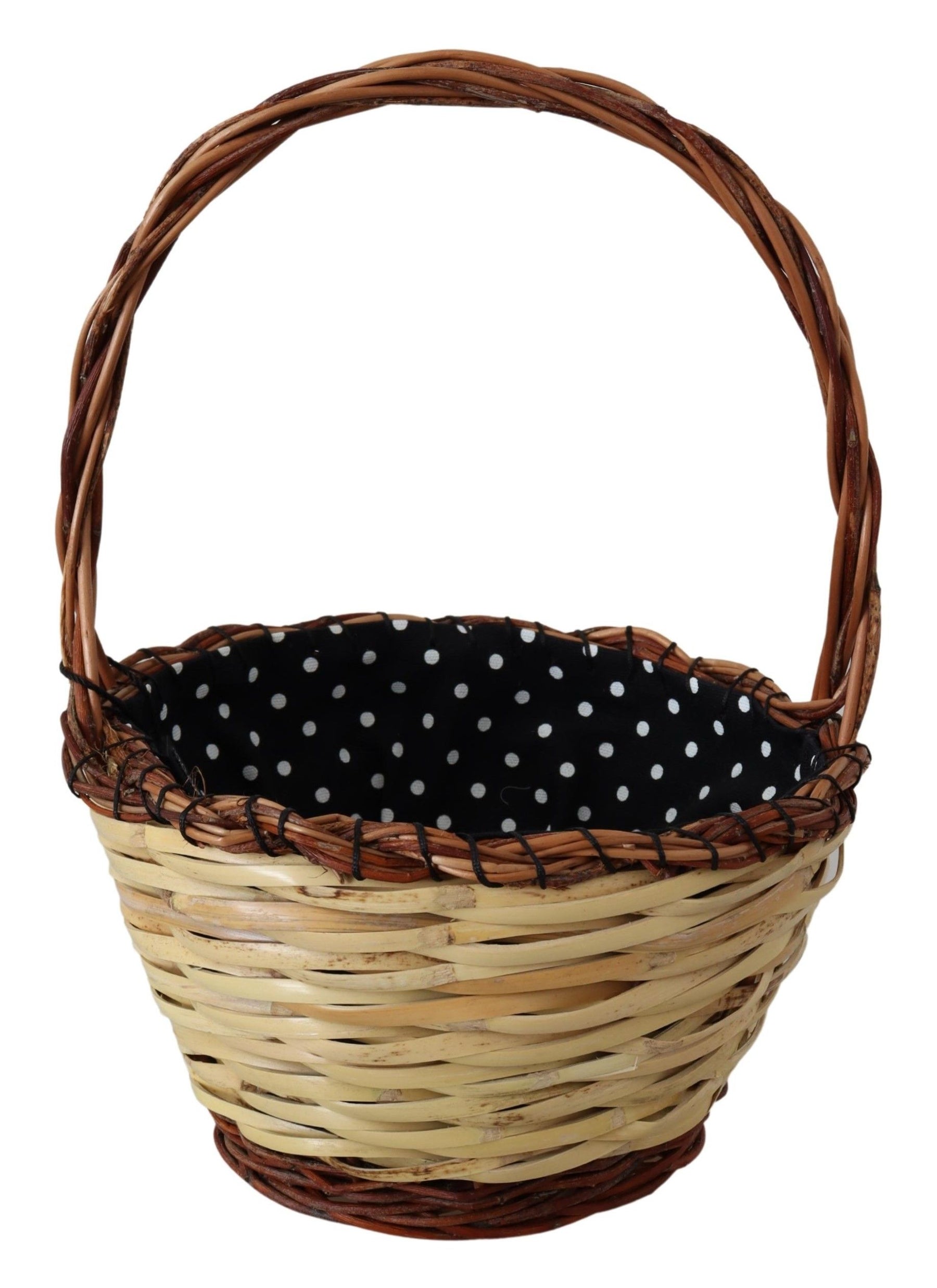 Dolce & Gabbana Beige Wood Wicker Rattan Basket Tote Bag | Regal Royce
