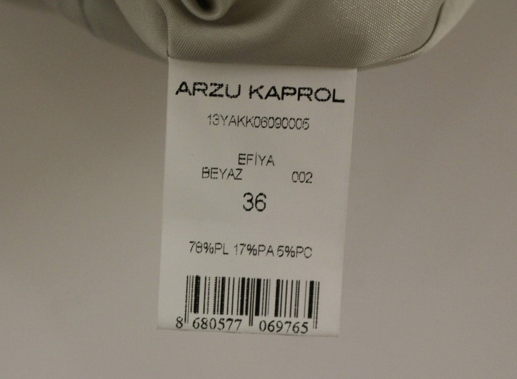 Arzu Kaprol White Acrylic Straight Pencil Skirt