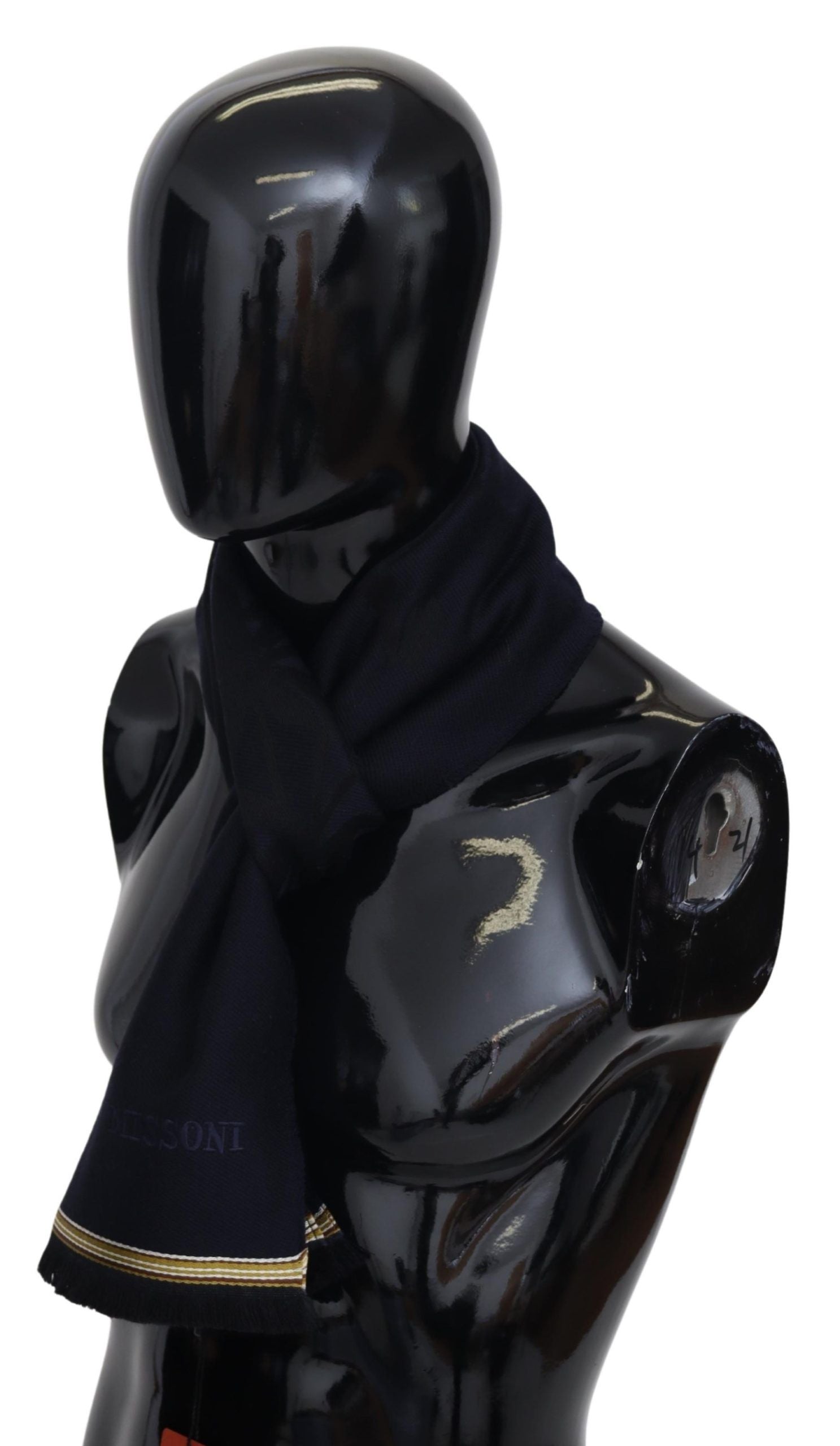 Missoni Black 100% Wool Unisex Neck Wrap Fringes Scarf | Regal Royce