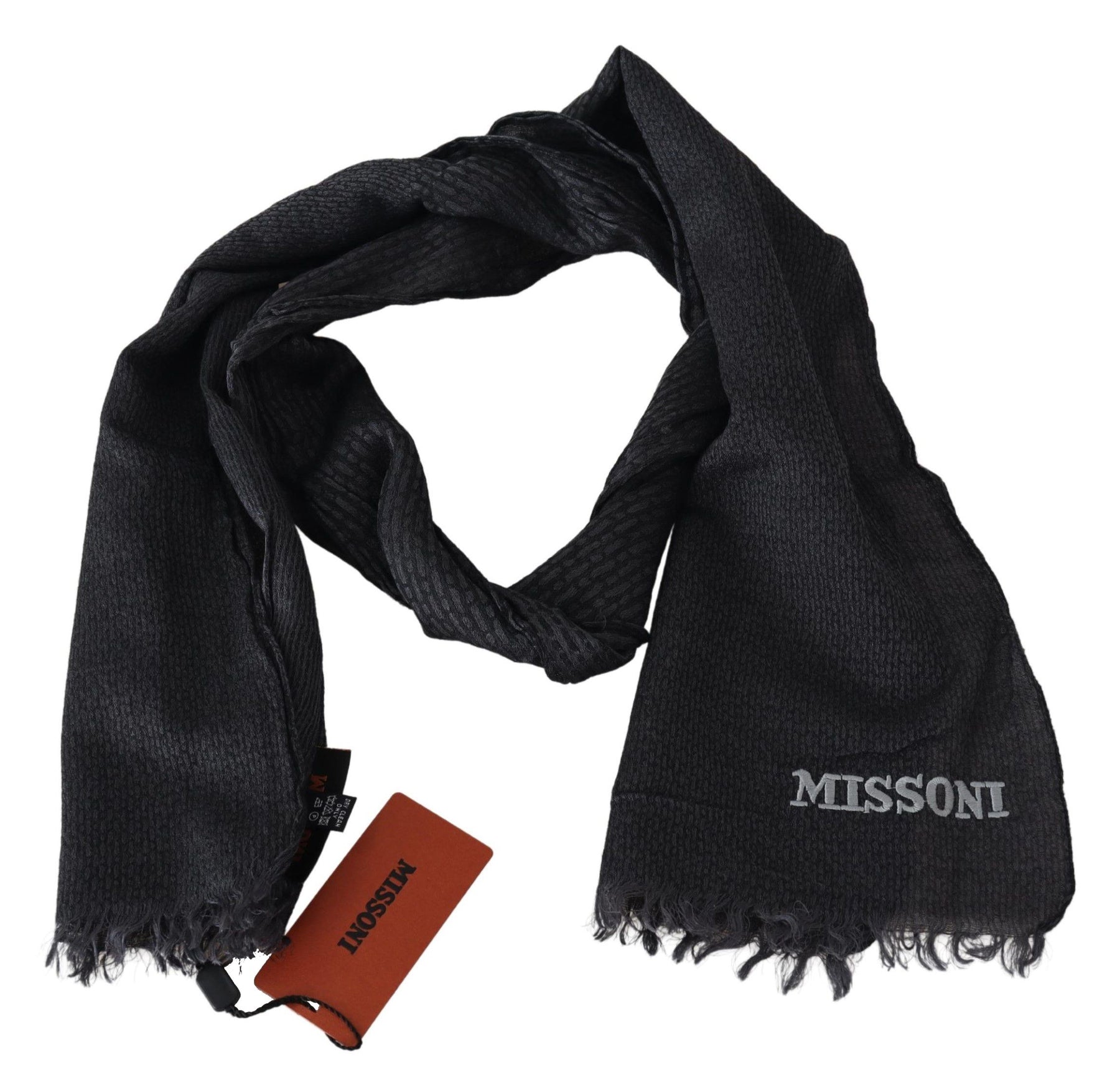 Missoni Black Wool Knit Unisex Neck Wrap Scarf | Regal Royce