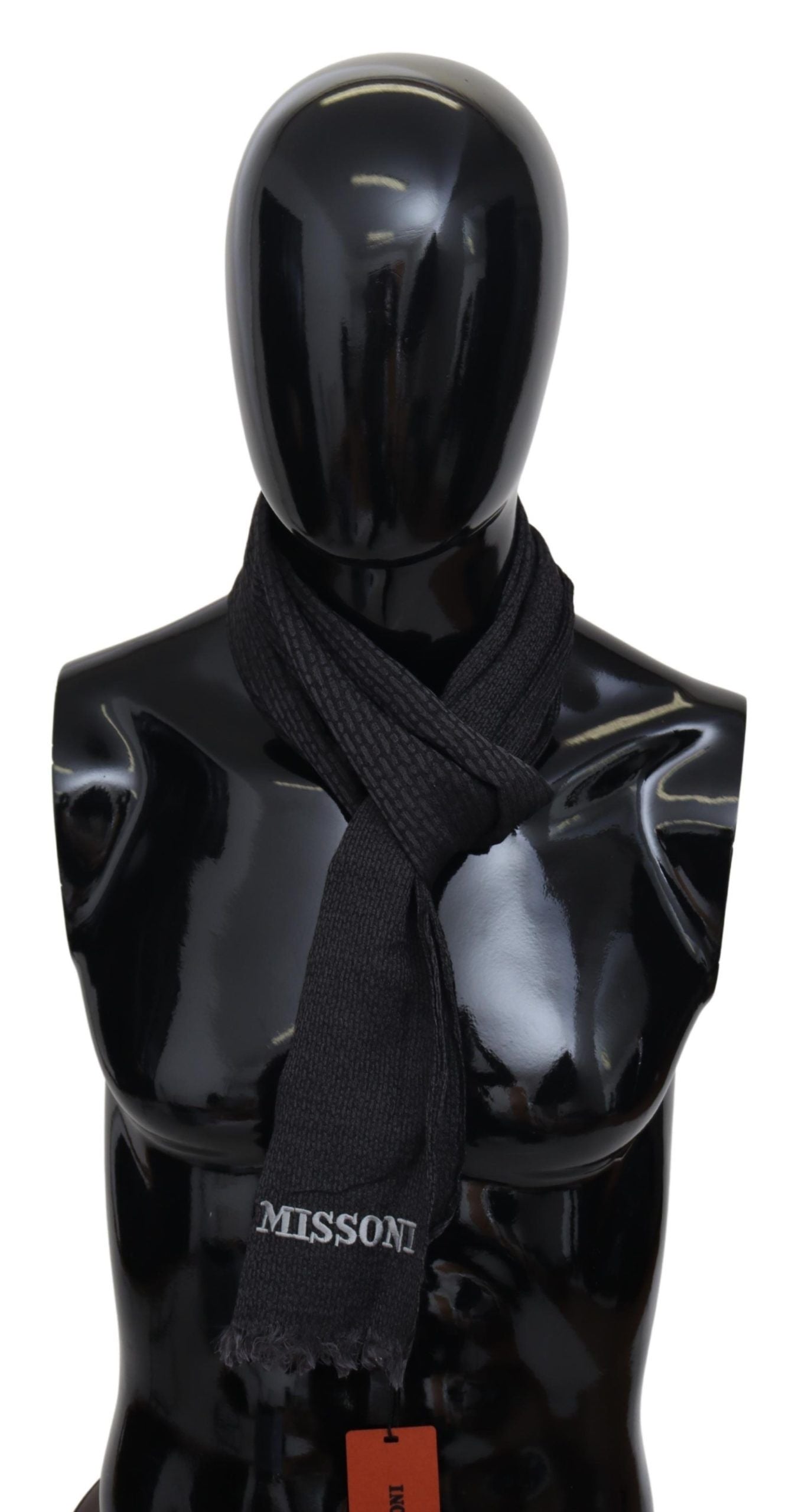 Missoni Black Wool Knit Unisex Neck Wrap Scarf | Regal Royce