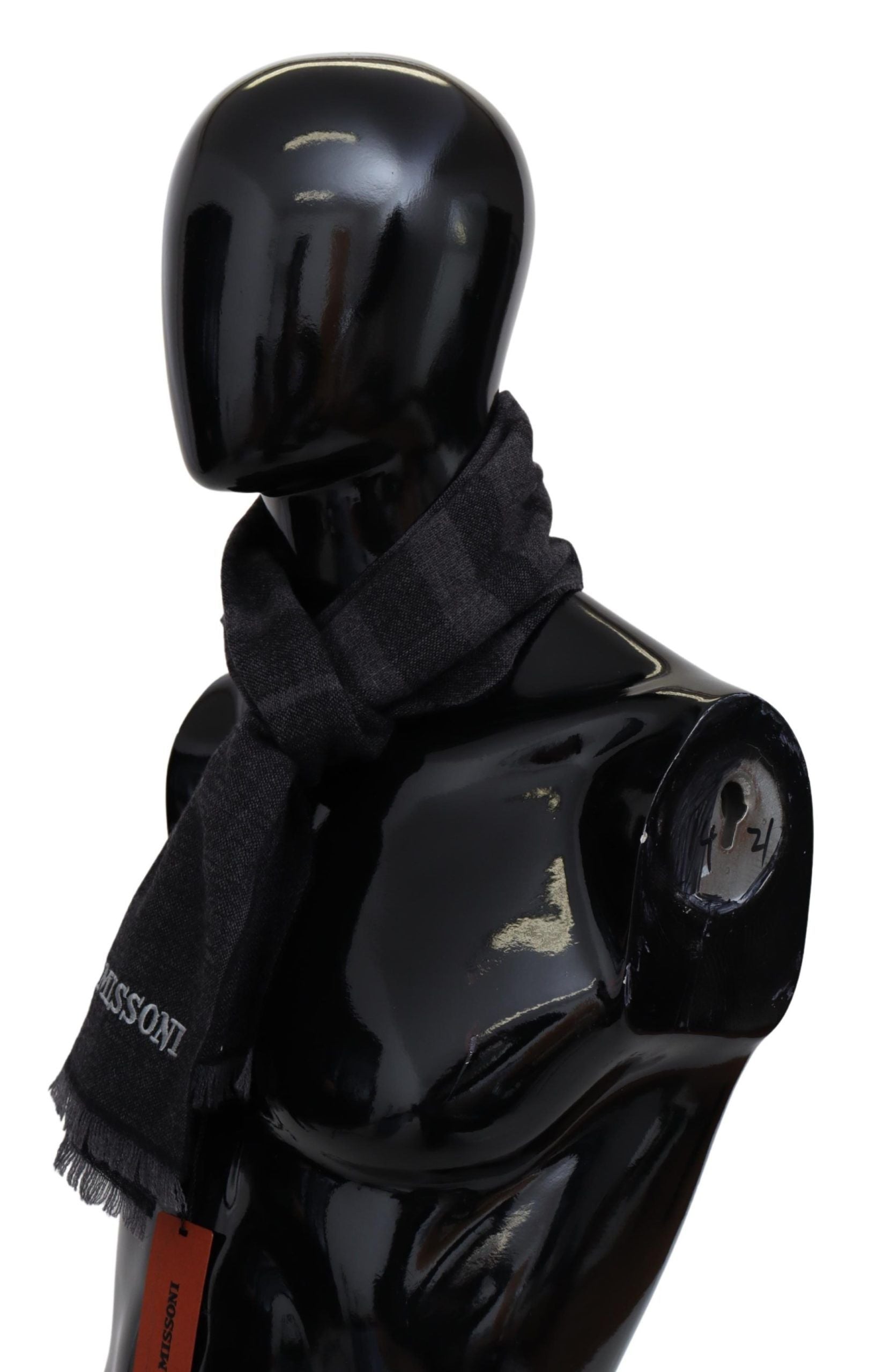 Missoni Black Striped Wool Unisex Neck Wrap Scarf | Regal Royce