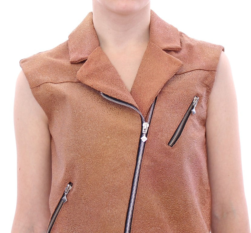 La Maison du Couturier Brown Leather Jacket Vest | Regal Royce