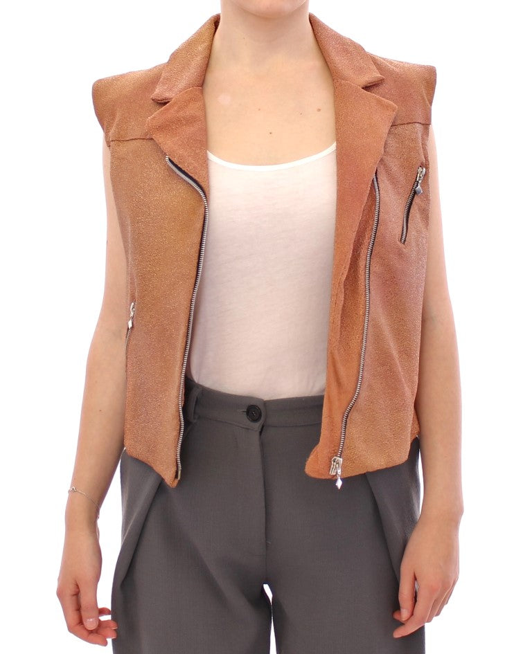 La Maison du Couturier Brown Leather Jacket Vest | Regal Royce