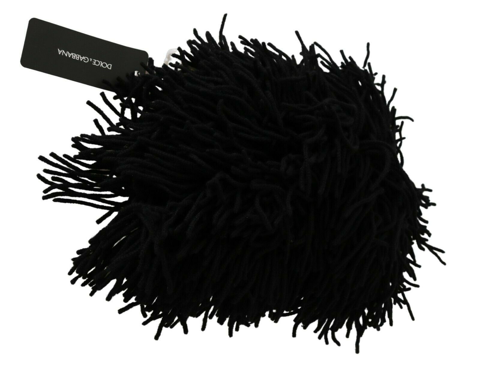 Dolce & Gabbana Black White Knitted Cashmere Animal Design Hat | Regal Royce