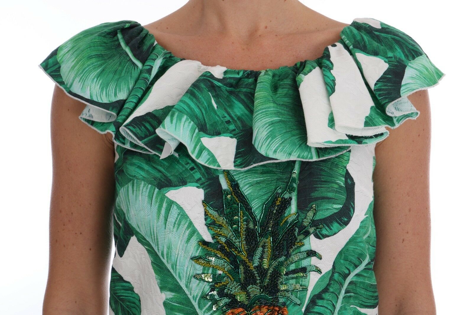 Dolce & Gabbana Pineapple Banana Sequins Blouse T-shirt | Regal Royce