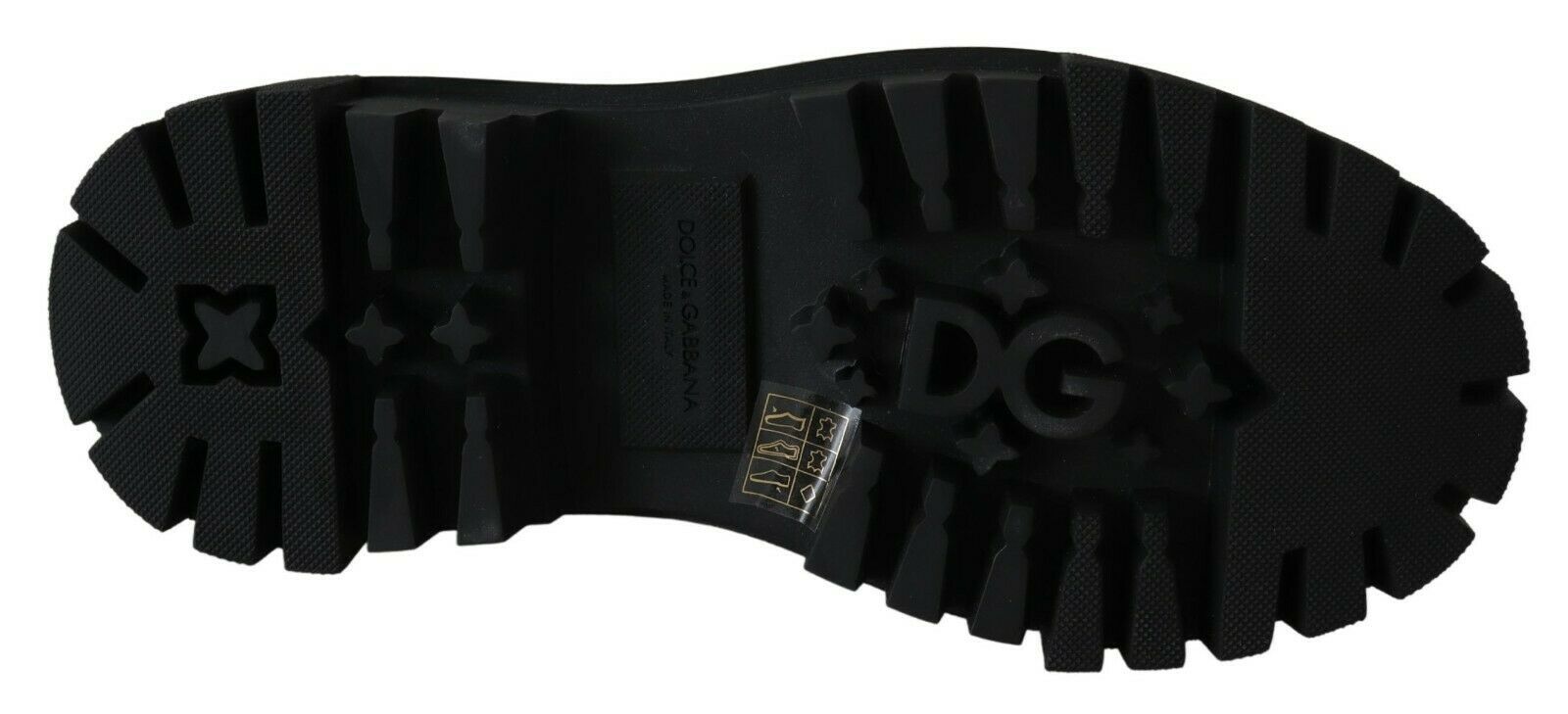 Dolce & Gabbana Black Leather Crystal Combat Boots | Regal Royce