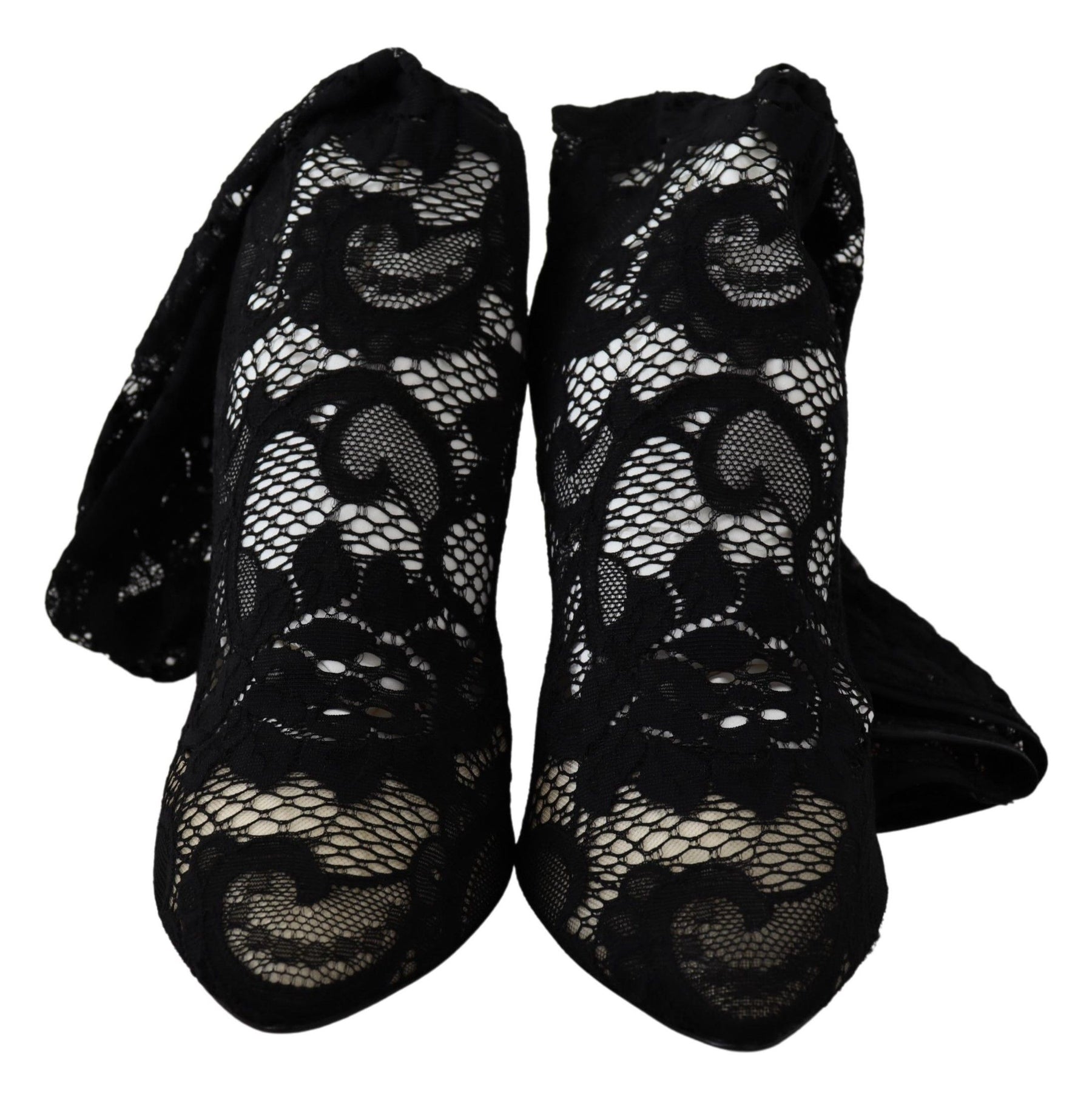 Dolce & Gabbana Black Taormina Lace Socks Boots Shoes Pumps | Regal Royce