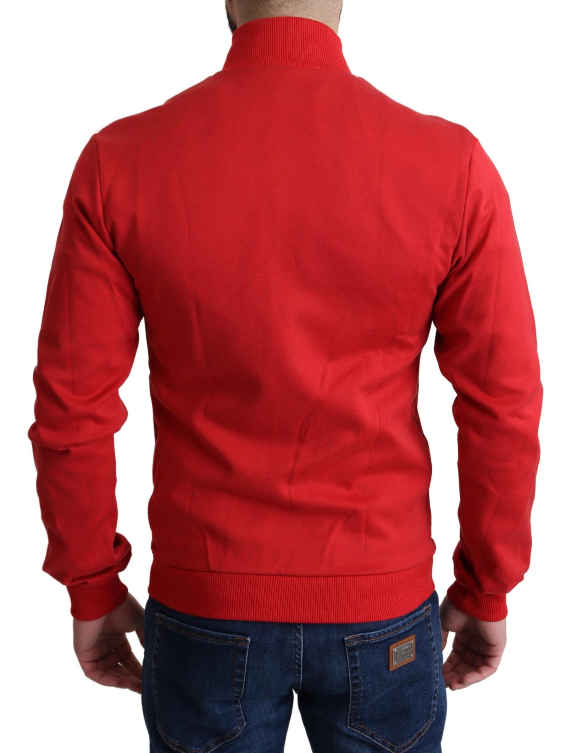 Dolce & Gabbana Red DG Motor Club Zippered Cardigan Sweater | Regal Royce