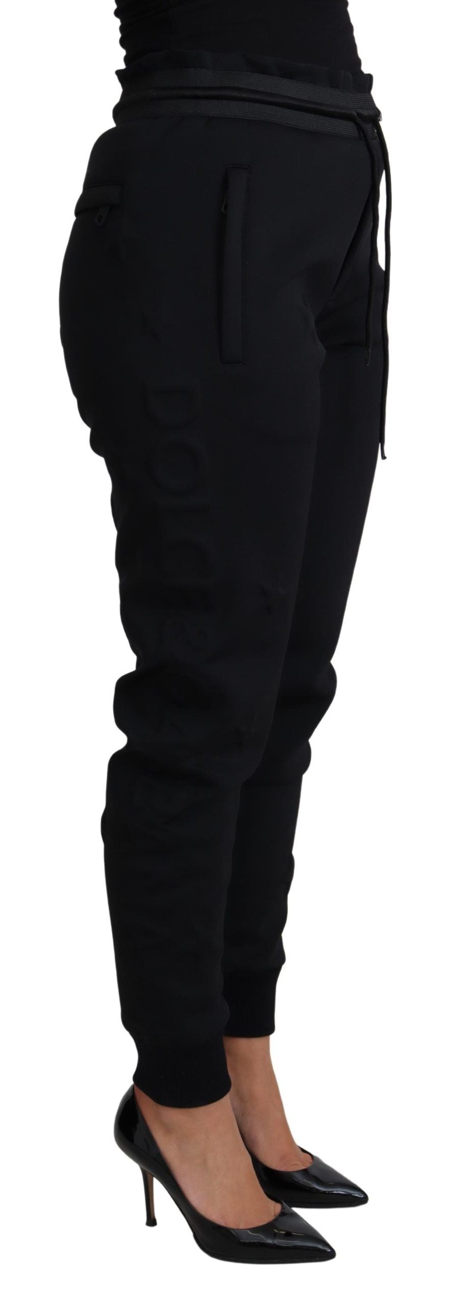 Dolce & Gabbana Black Polyester Neoprene Jogger Trouser Pants | Regal Royce