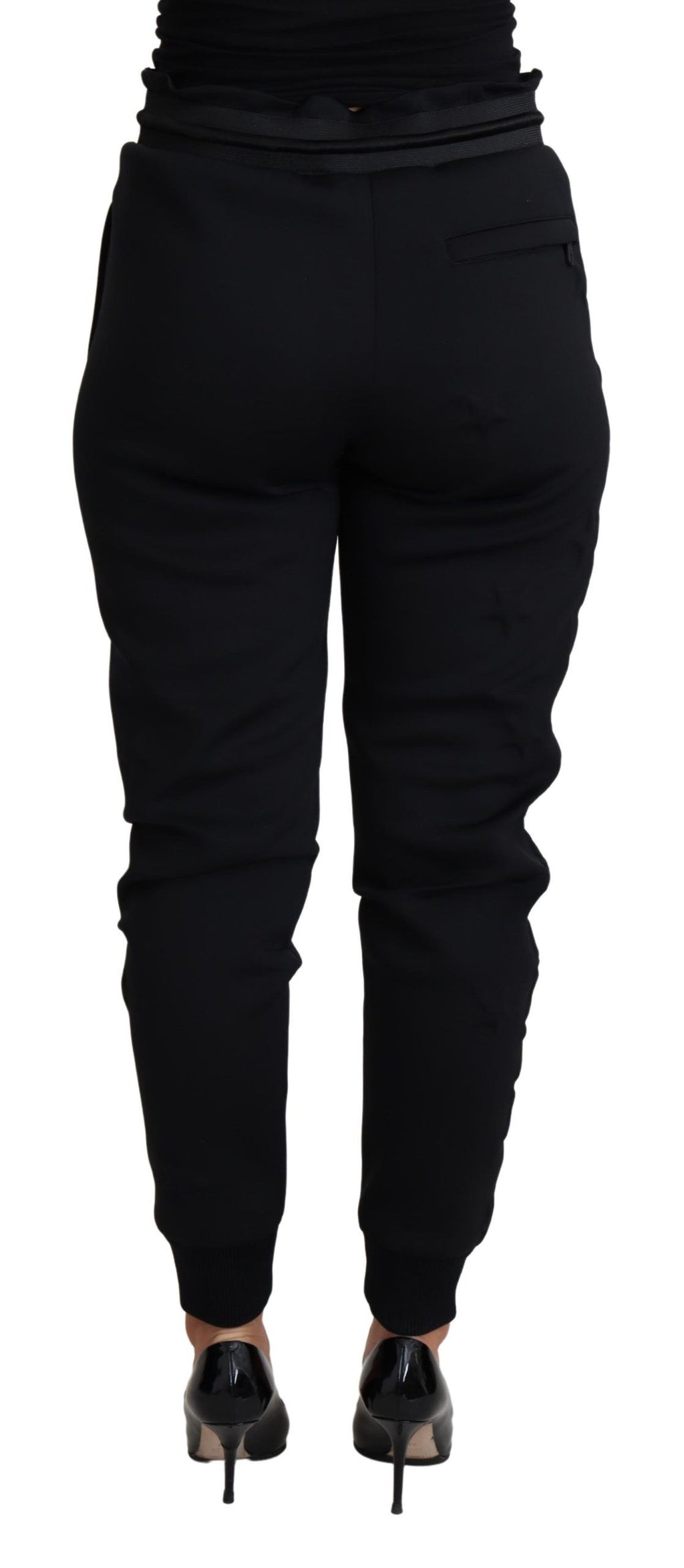 Dolce & Gabbana Black Polyester Neoprene Jogger Trouser Pants