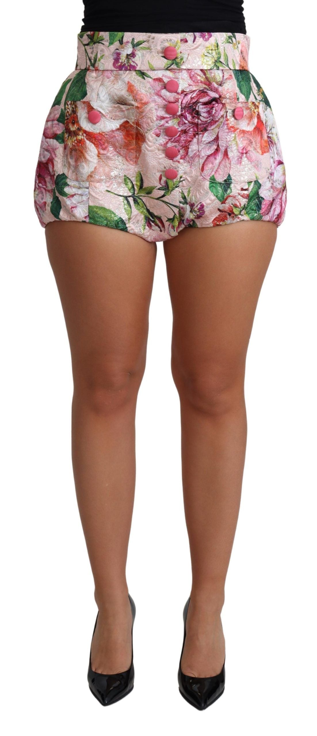 Dolce & Gabbana Pink Cotton Floral Print Hot Pants Short | Regal Royce