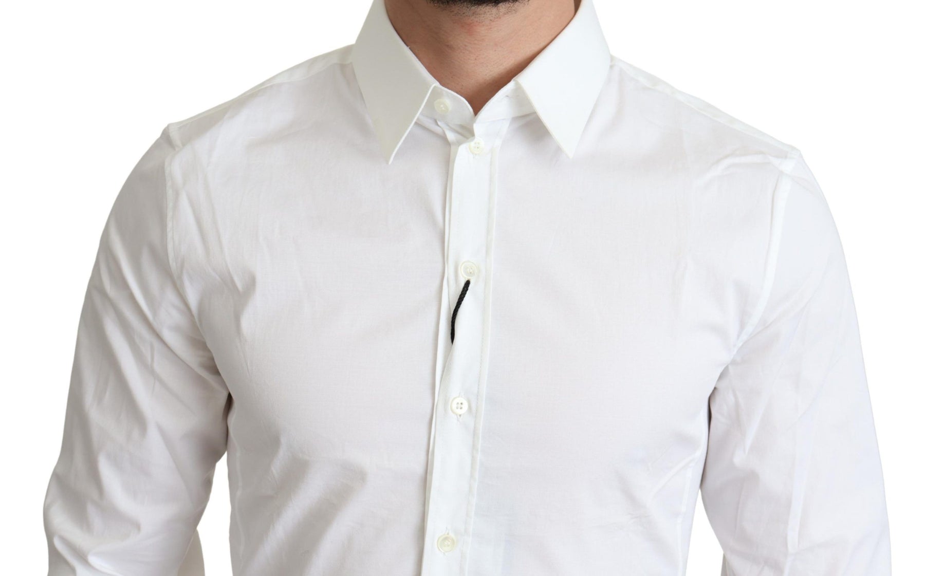 Dolce & Gabbana White Cotton Stretch Men Formal SICILIA Shirt | Regal Royce