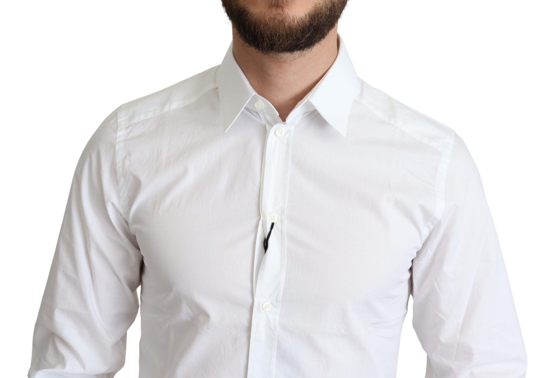 Dolce & Gabbana White Pure Cotton Men Dress Formal Shirt | Regal Royce