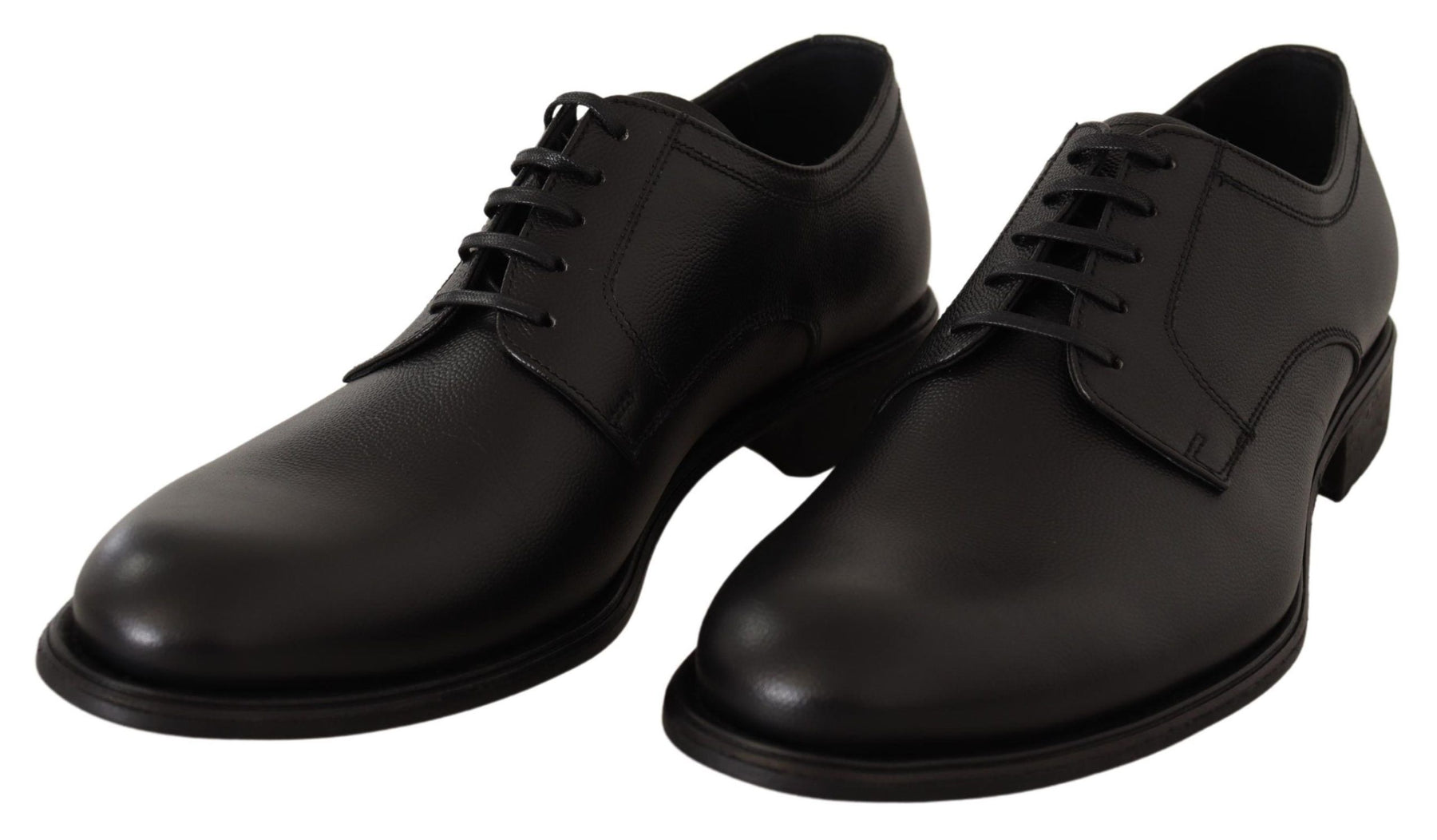 Dolce & Gabbana Black Leather Lace Up Mens Formal Derby Shoes | Regal Royce