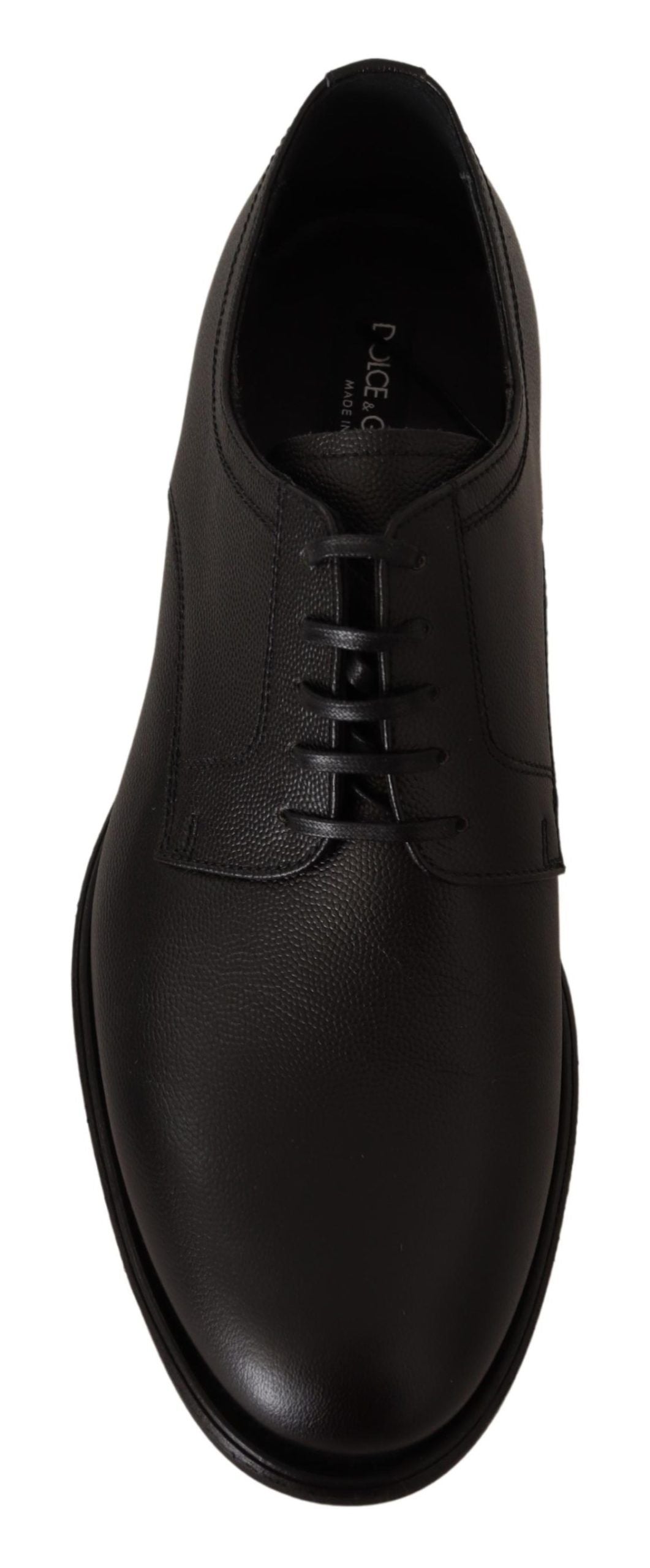 Dolce & Gabbana Black Leather Lace Up Mens Formal Derby Shoes | Regal Royce