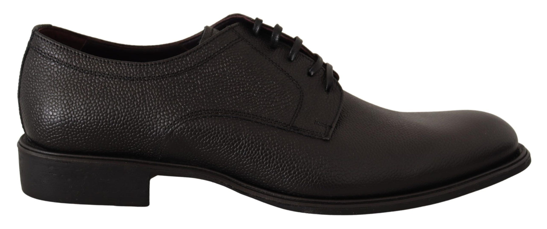 Dolce & Gabbana Black Leather Lace Up Mens Formal Derby Shoes | Regal Royce