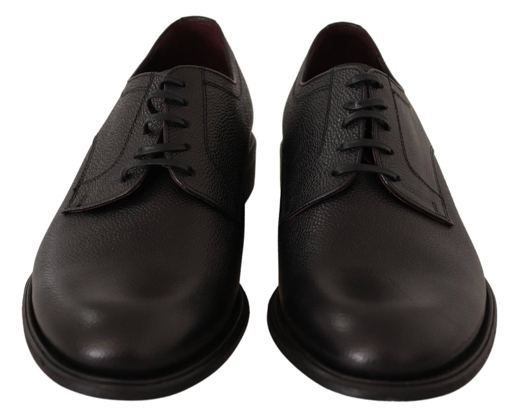 Dolce & Gabbana Black Leather Lace Up Mens Formal Derby Shoes | Regal Royce