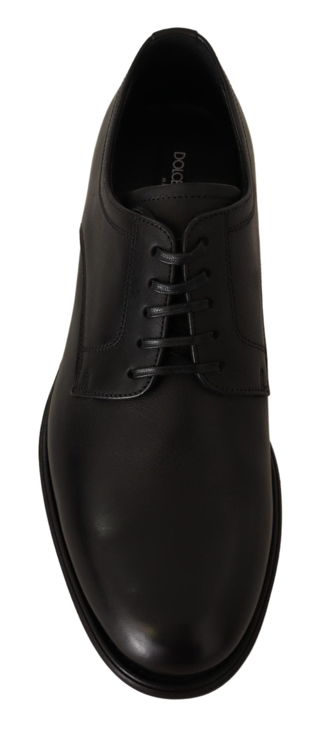 Dolce & Gabbana Black Leather Lace Up Mens Formal Derby Shoes | Regal Royce