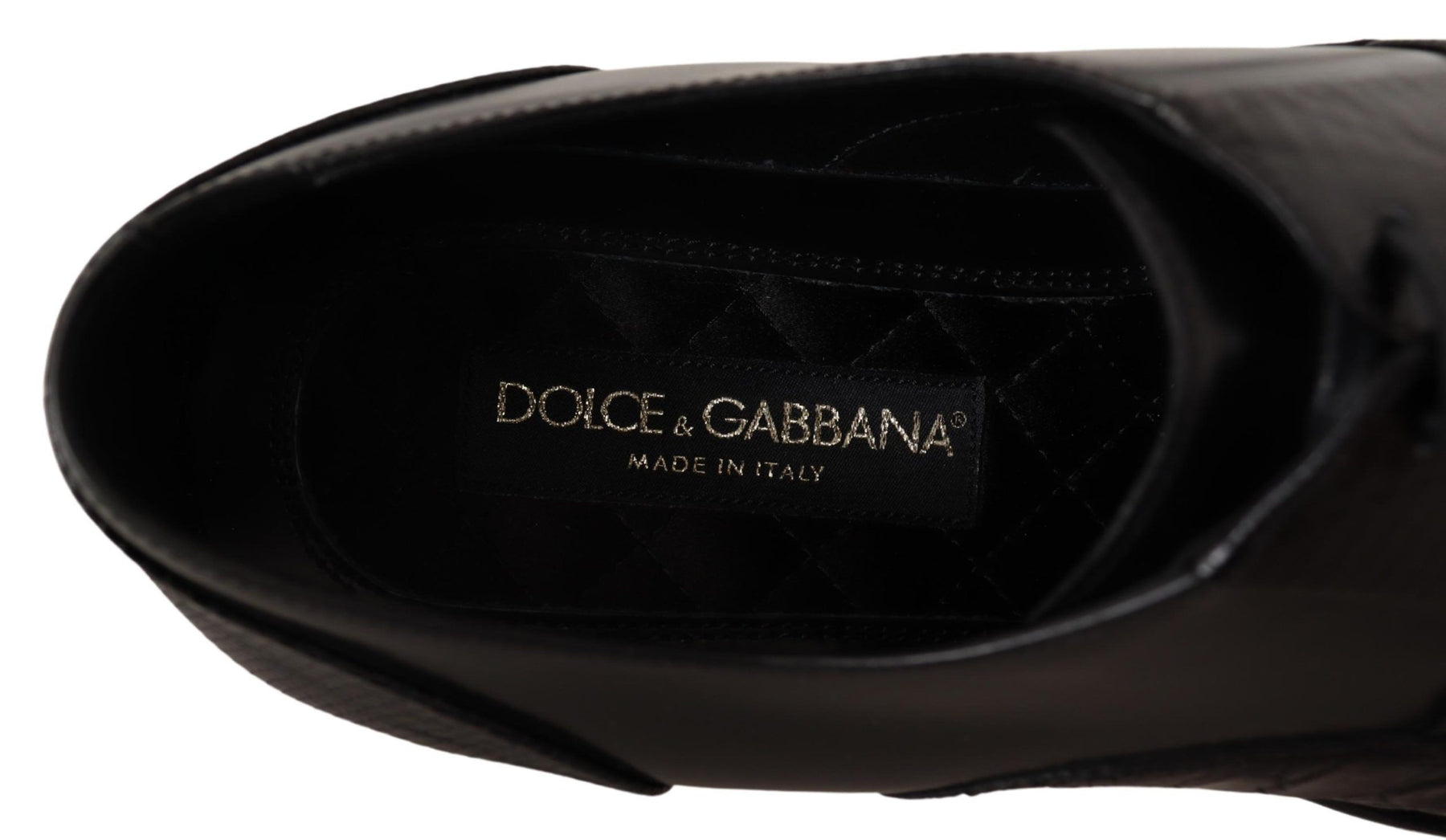Dolce & Gabbana Black Leather Exotic Skins Formal Shoes | Regal Royce