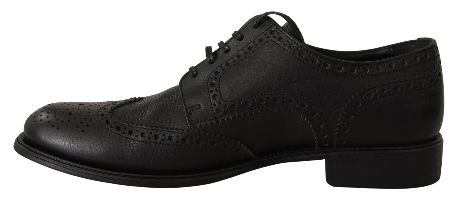 Dolce & Gabbana Black Leather Oxford Wingtip Formal Dress Shoes | Regal Royce