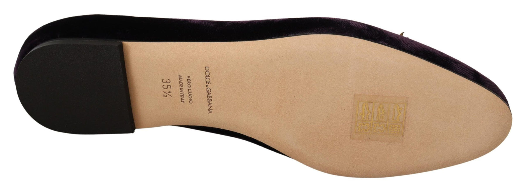 Dolce & Gabbana Purple Velvet DG Heart Loafers Flats Shoes | Regal Royce