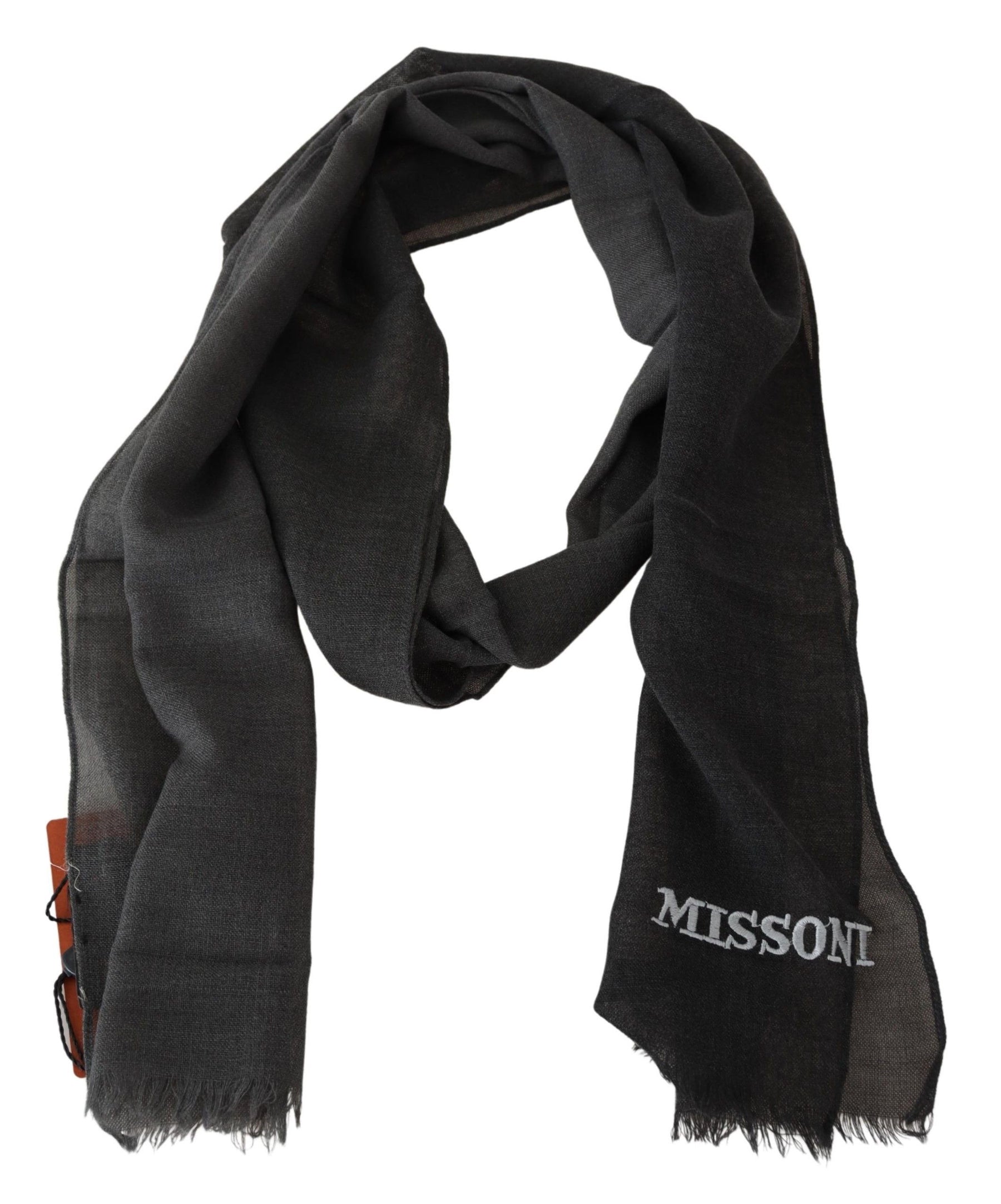 Missoni Black 100% Wool Unisex Neck Wrap Scarf | Regal Royce