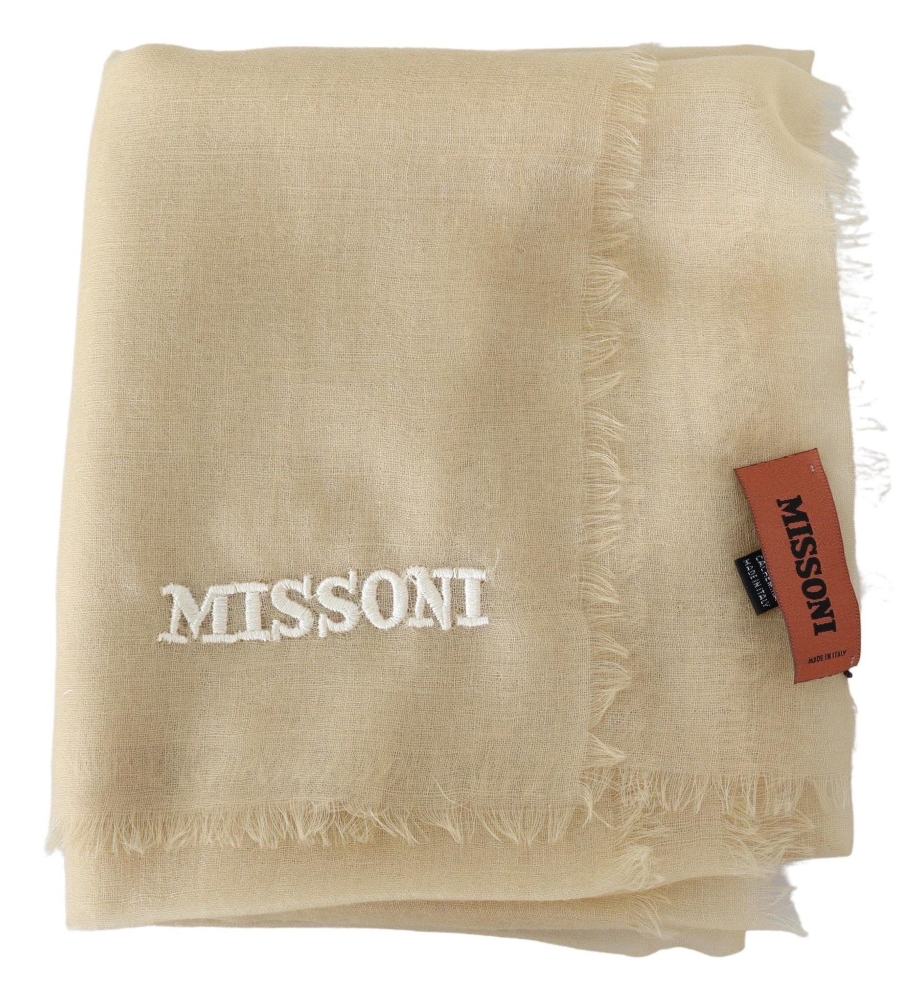 Missoni Beige Cashmere Unisex Neck Scarf | Regal Royce