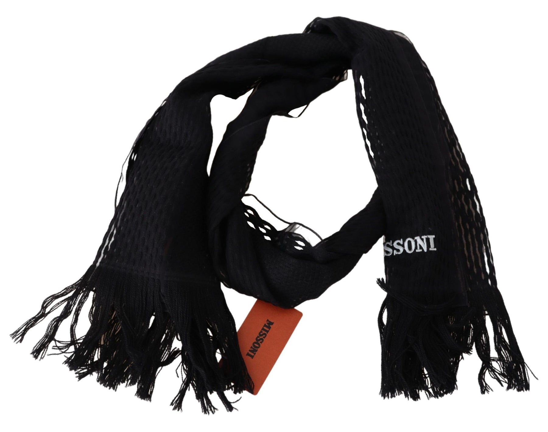 Missoni Black Wool Unisex Neck Warmer Wrap Scarf | Regal Royce