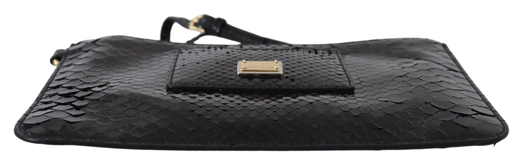 Dolce & Gabbana Black Leather Coin Purse Wristlet Mirror Agnese Wallet | Regal Royce