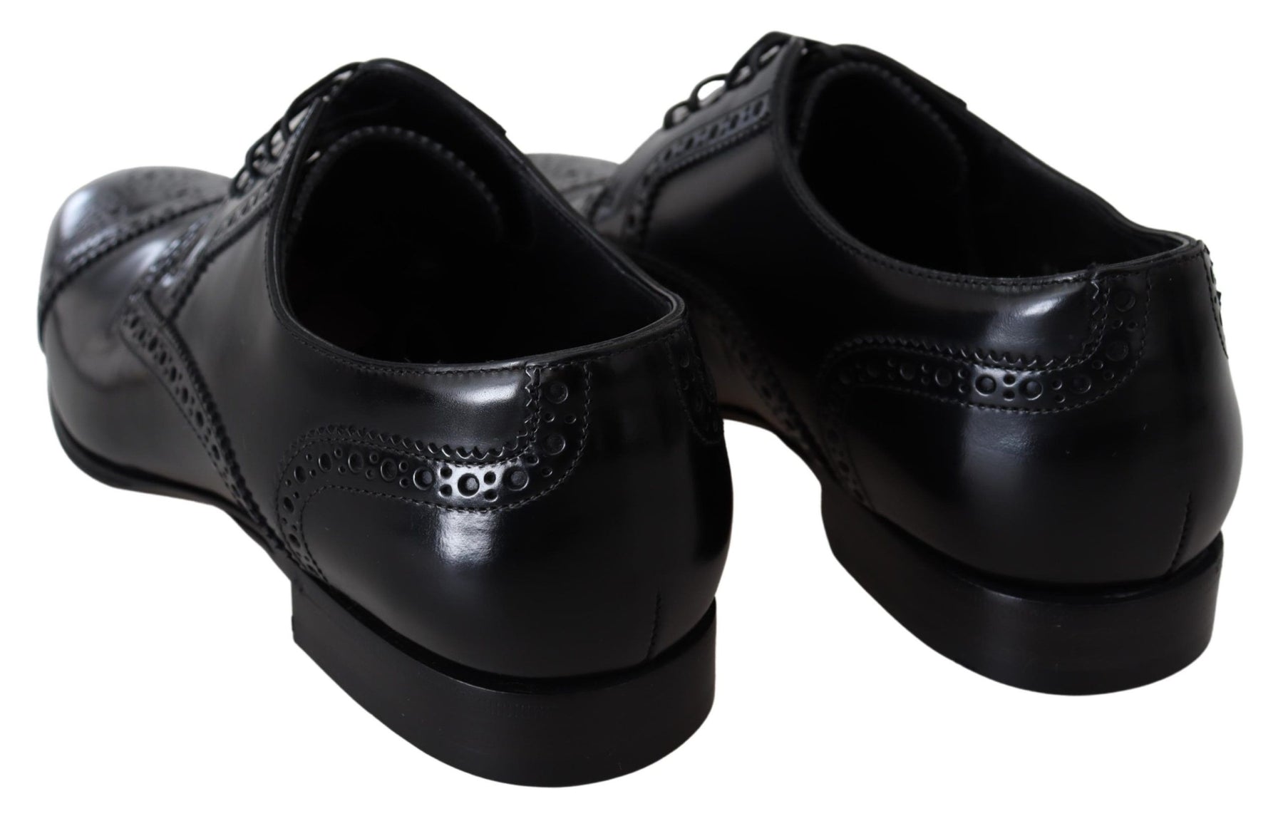 Dolce & Gabbana Black Leather Men Derby Formal Loafers Shoes | Regal Royce