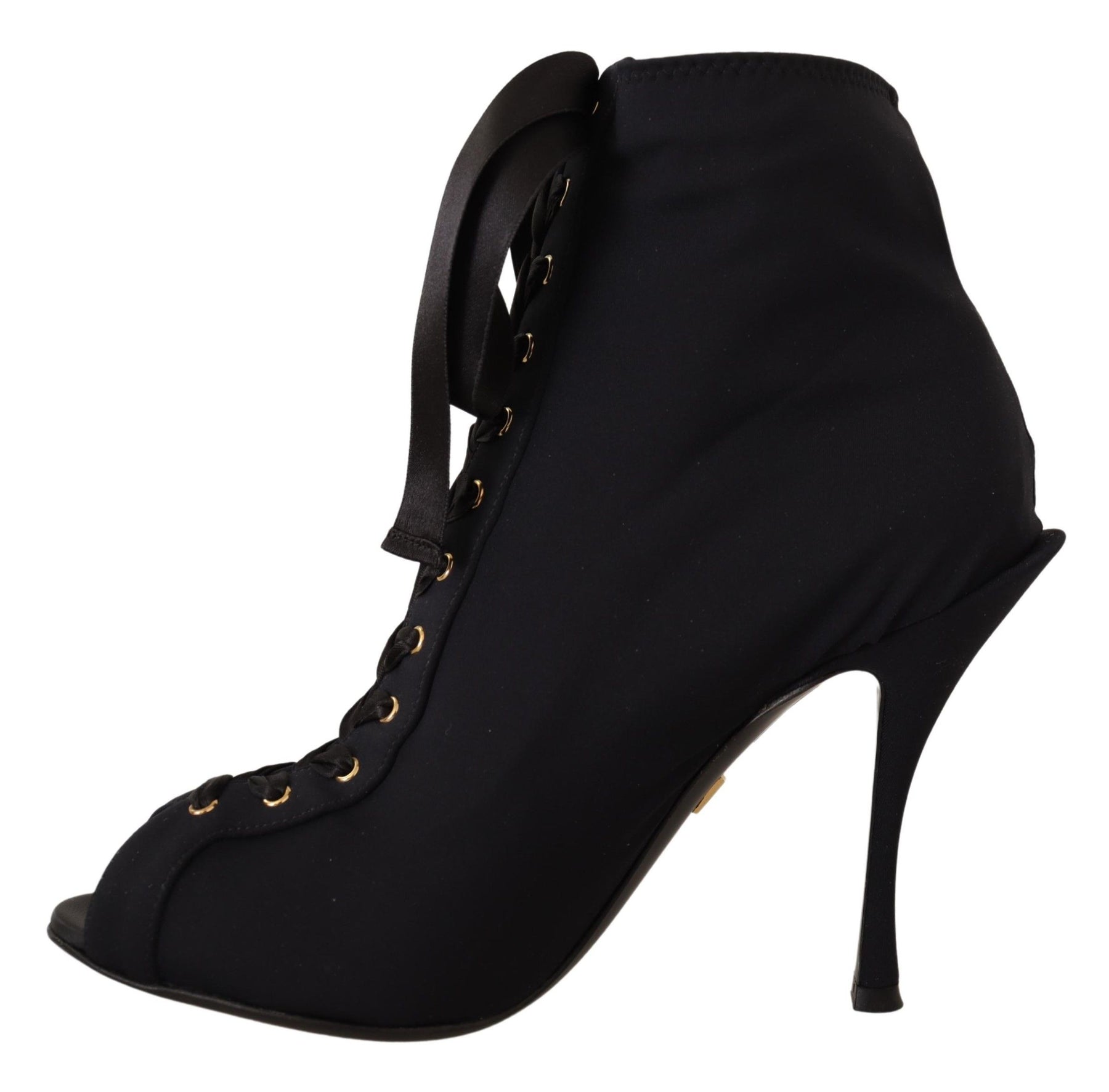 Dolce & Gabbana Black Stretch Short Ankle Boots Shoes | Regal Royce