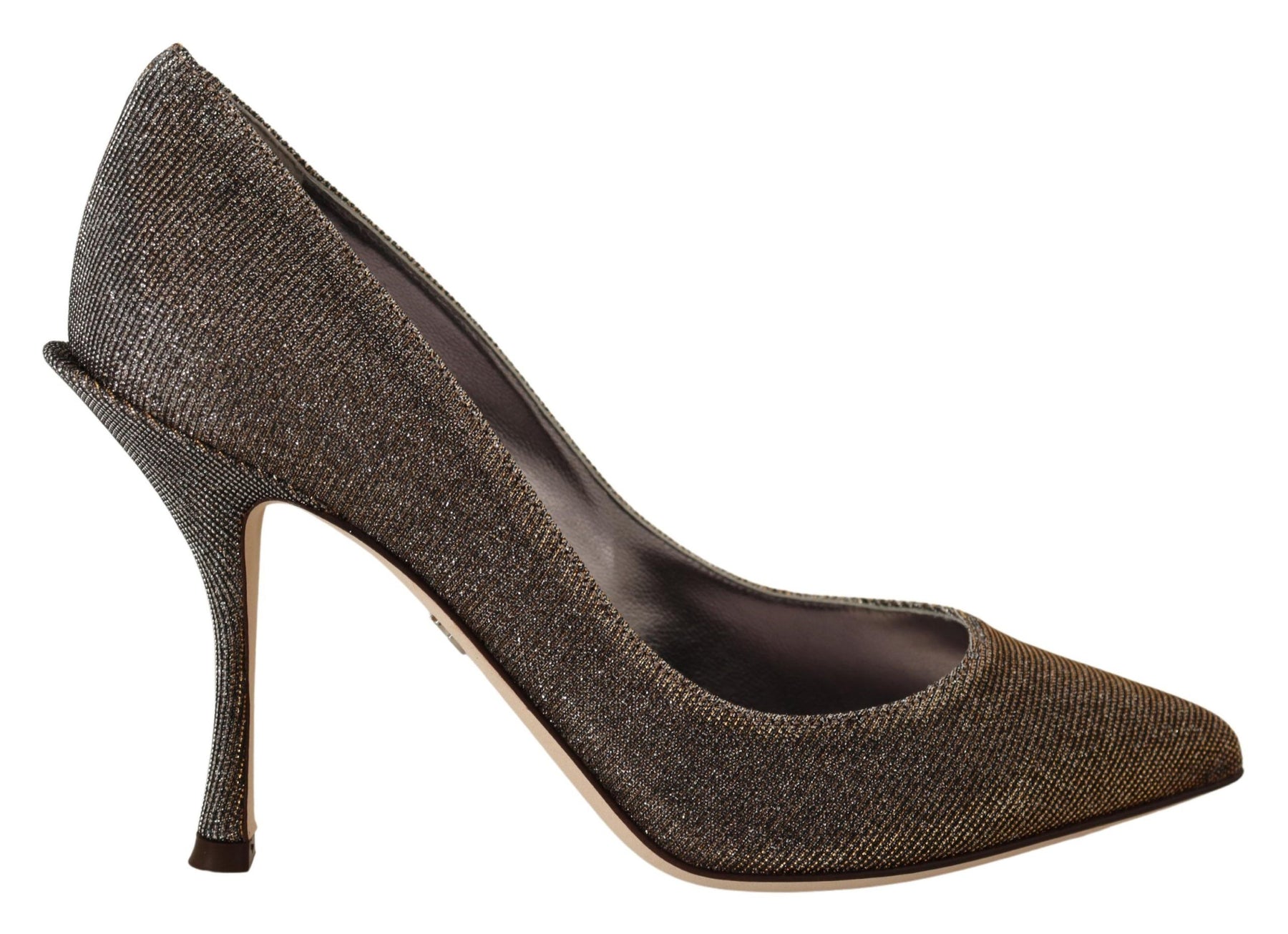 Dolce & Gabbana Gold Silver Fabric Heels Pumps Shoes | Regal Royce
