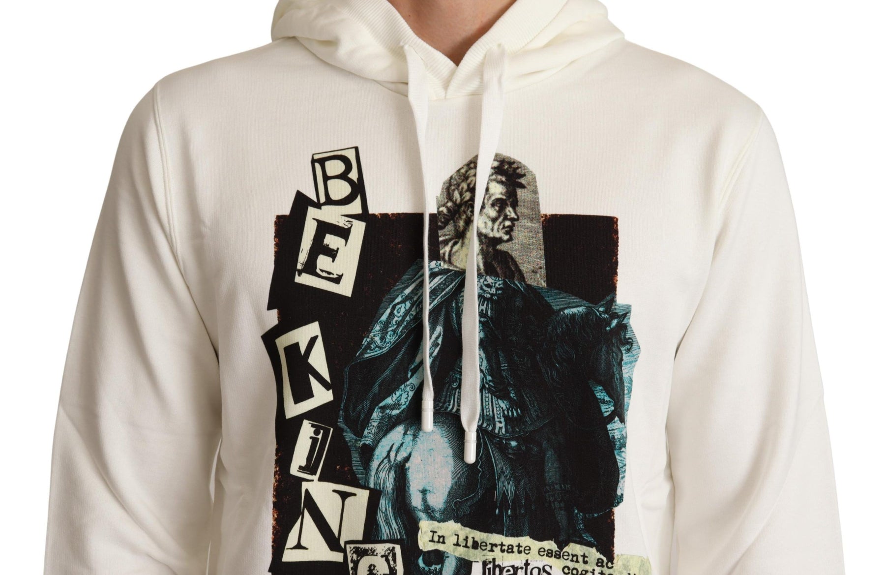 Dolce & Gabbana White King Ceasar Cotton Hooded Sweater | Regal Royce