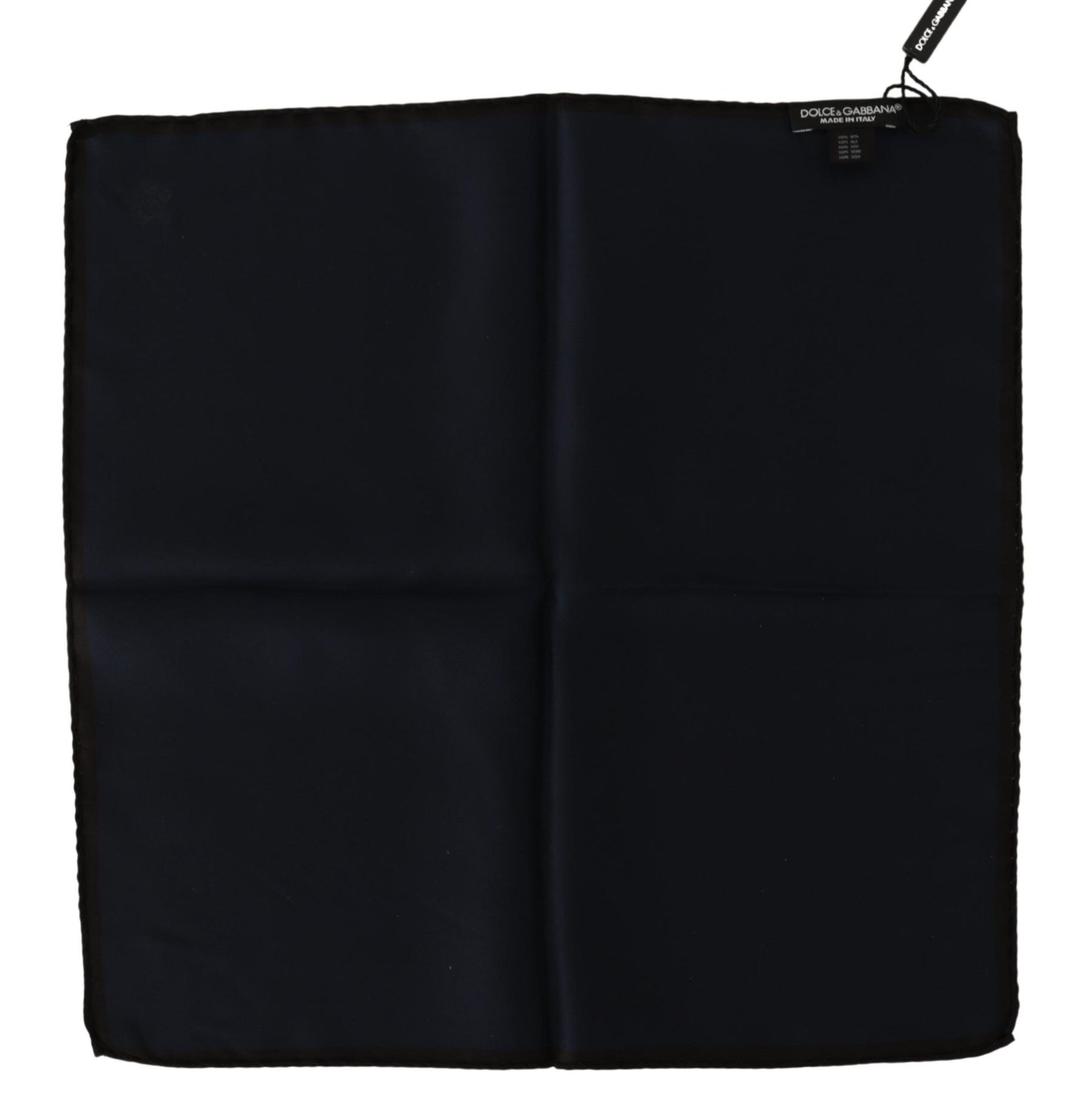 Dolce & Gabbana Black Square Handkerchief 100% Silk Scarf | Regal Royce