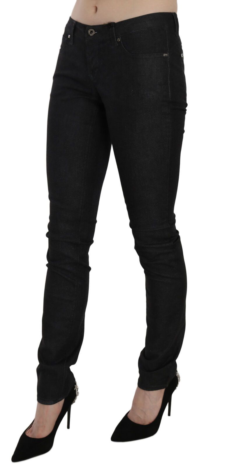 Costume National Black Low Waist Skinny Casual Denim Jeans | Regal Royce