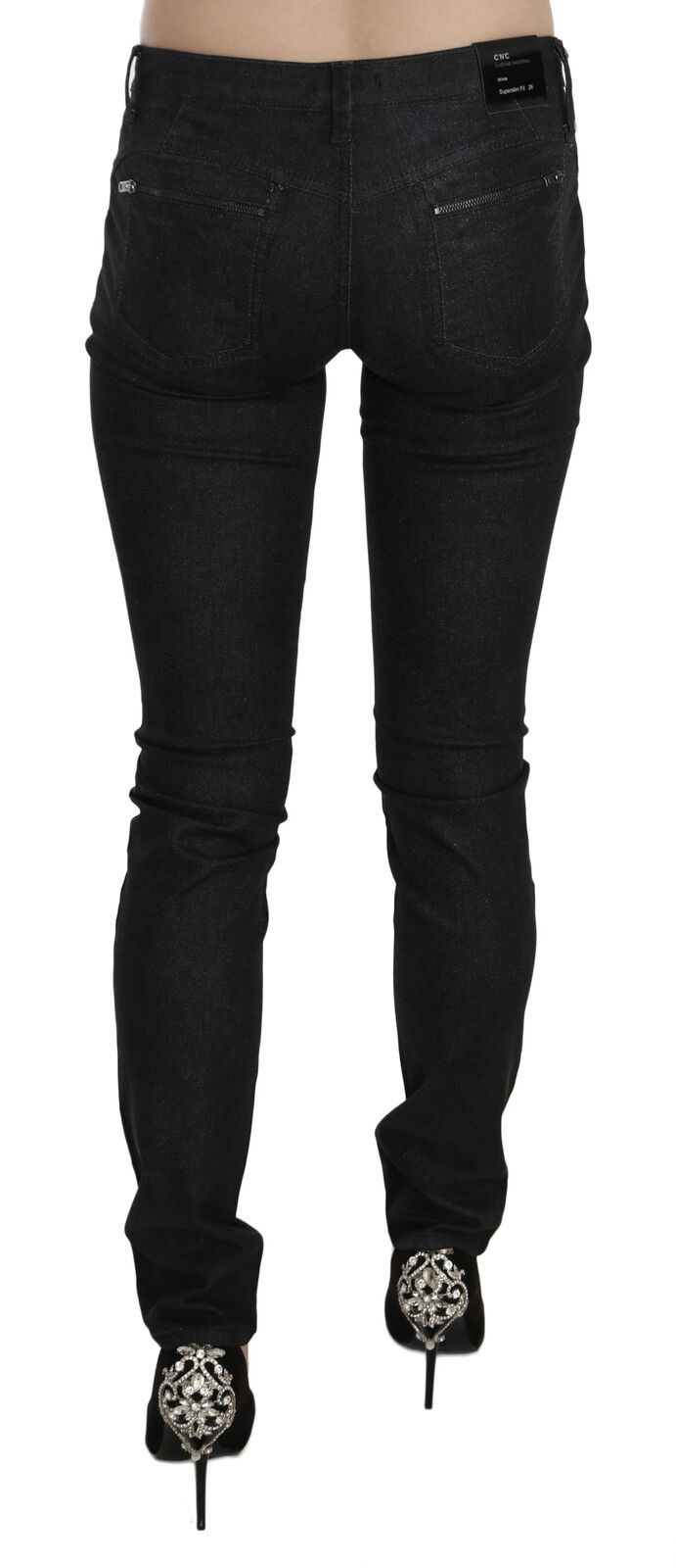 Costume National Black Low Waist Skinny Casual Denim Jeans | Regal Royce