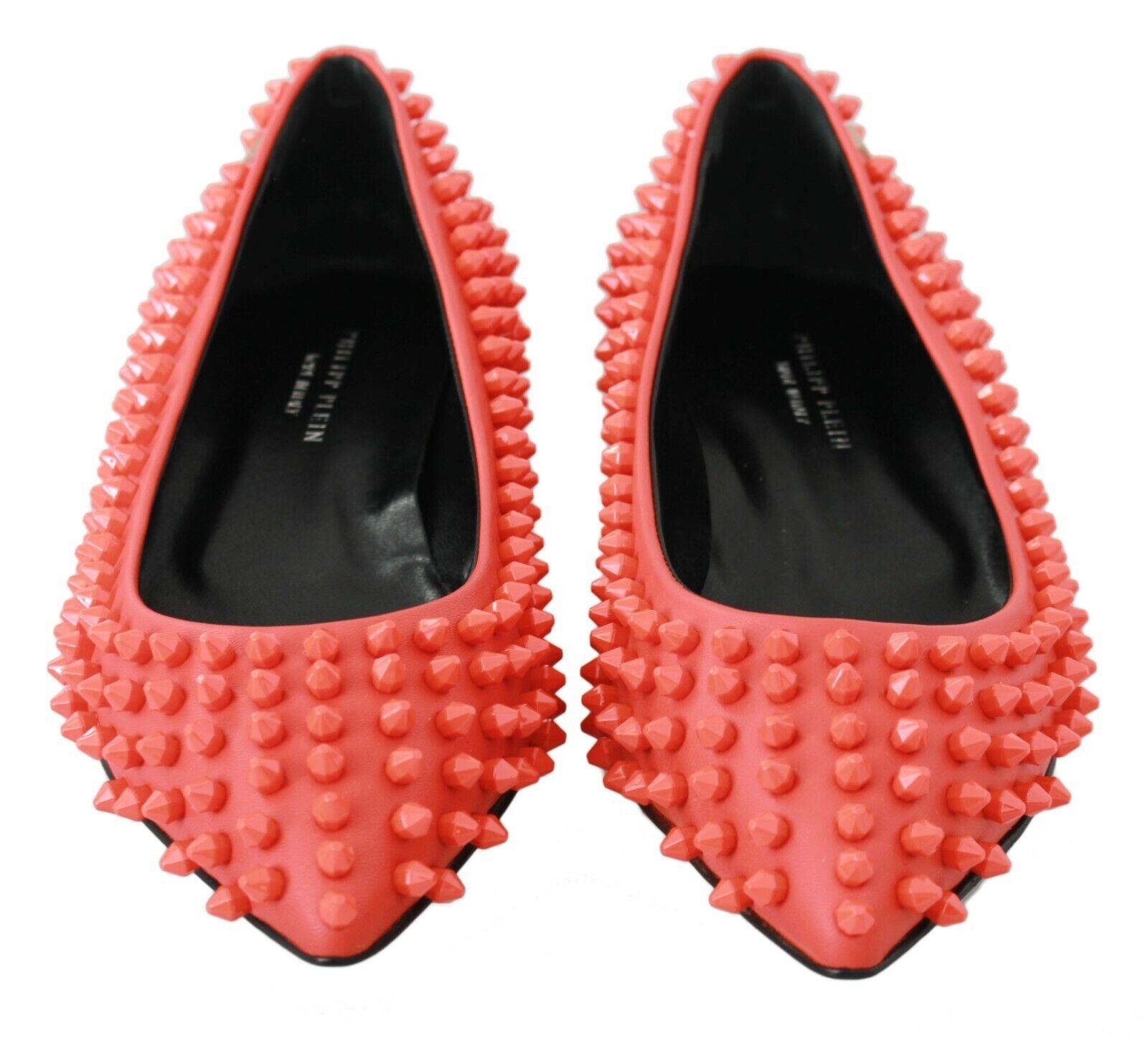 Philipp Plein Orange Leather Ballerina WHAT I DO Flats Shoes | Regal Royce