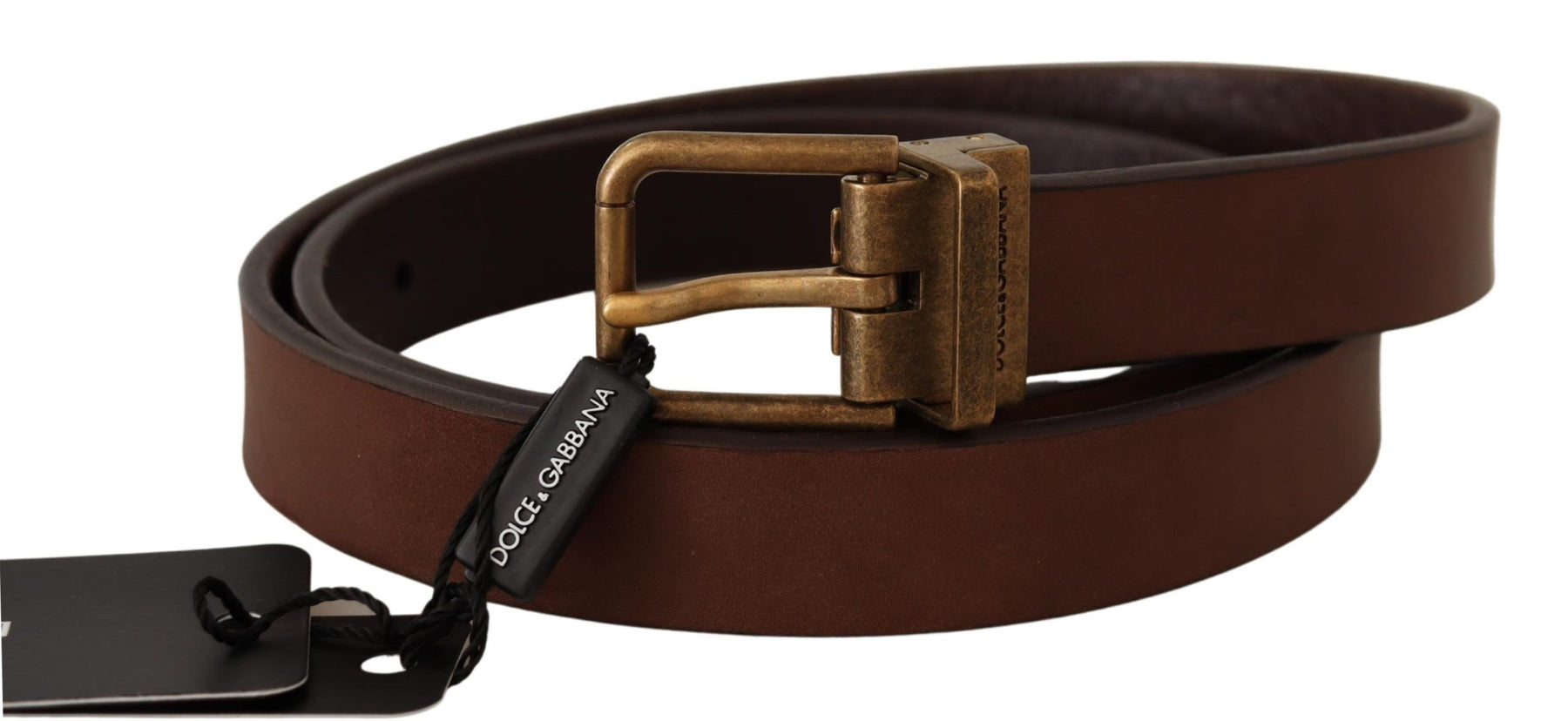 Dolce & Gabbana Brown Leather Rustic Buckle Cintura Belt | Regal Royce