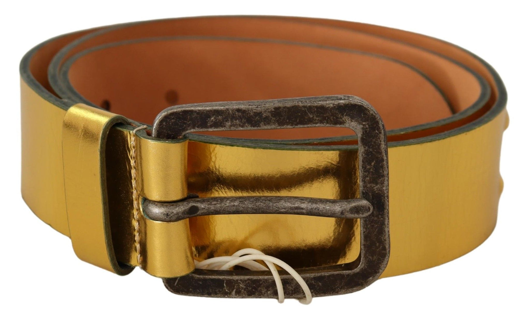 John Galliano Gold Genuine Leather Rustic Silver Buckle Waist Belt | Regal Royce