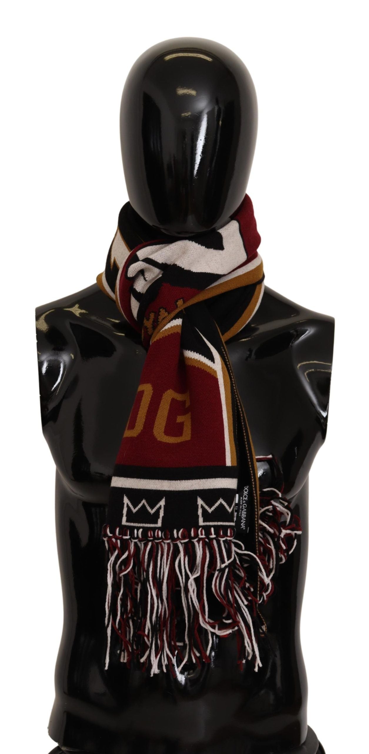 Dolce & Gabbana Multicolor Wool Knit DG King Shawl Wrap Scarf | Regal Royce